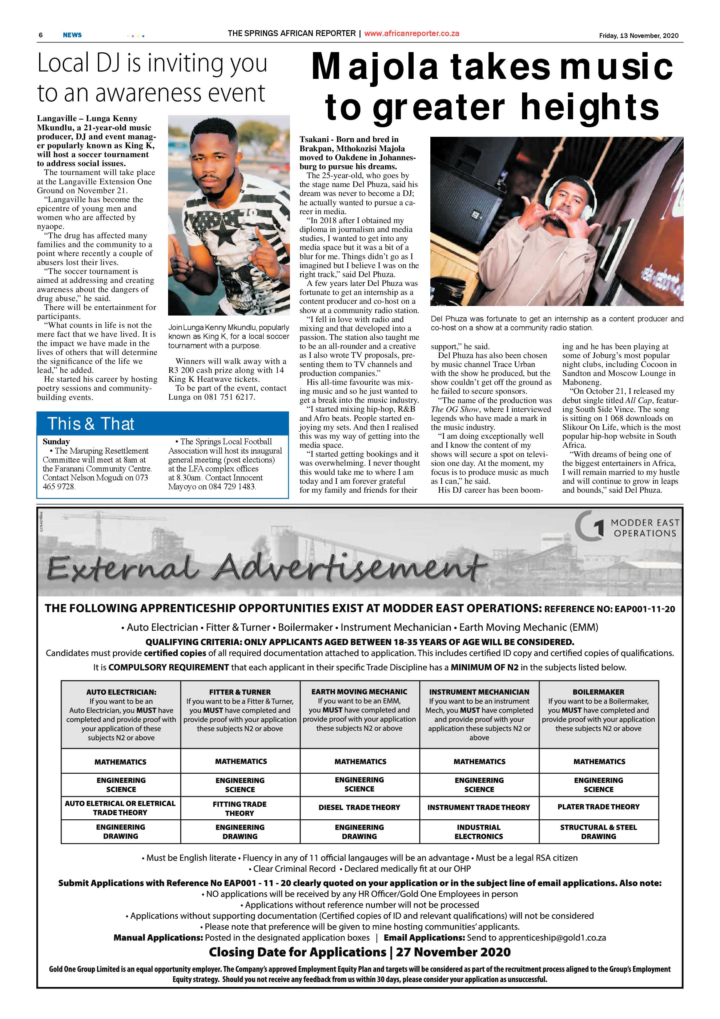 African Reporter 13 November 2020 page 6