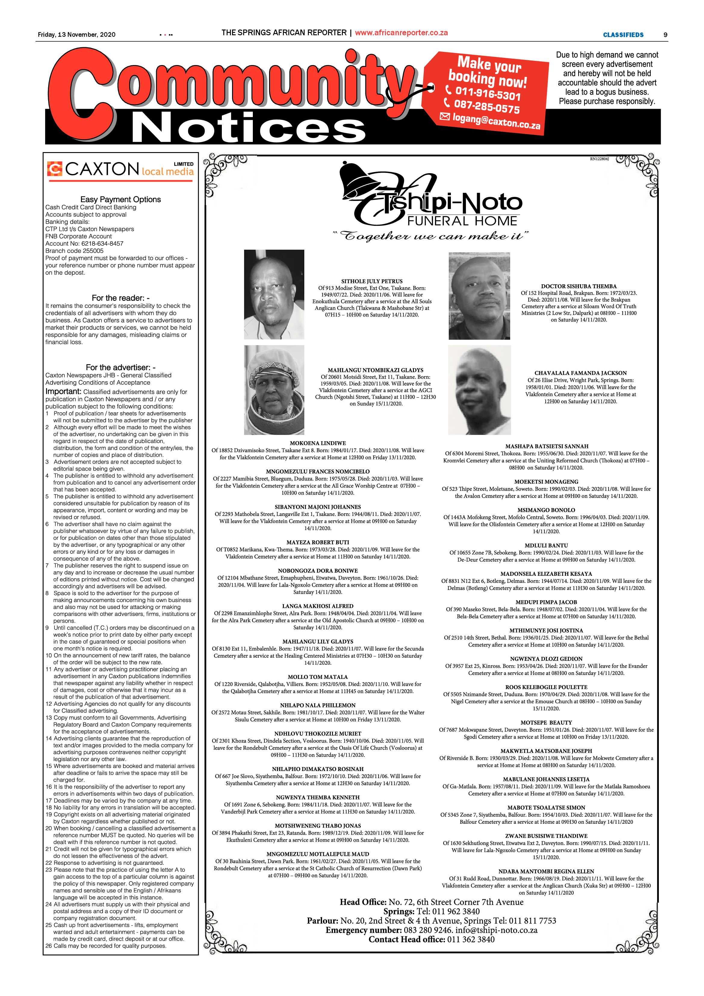 African Reporter 13 November 2020 page 9