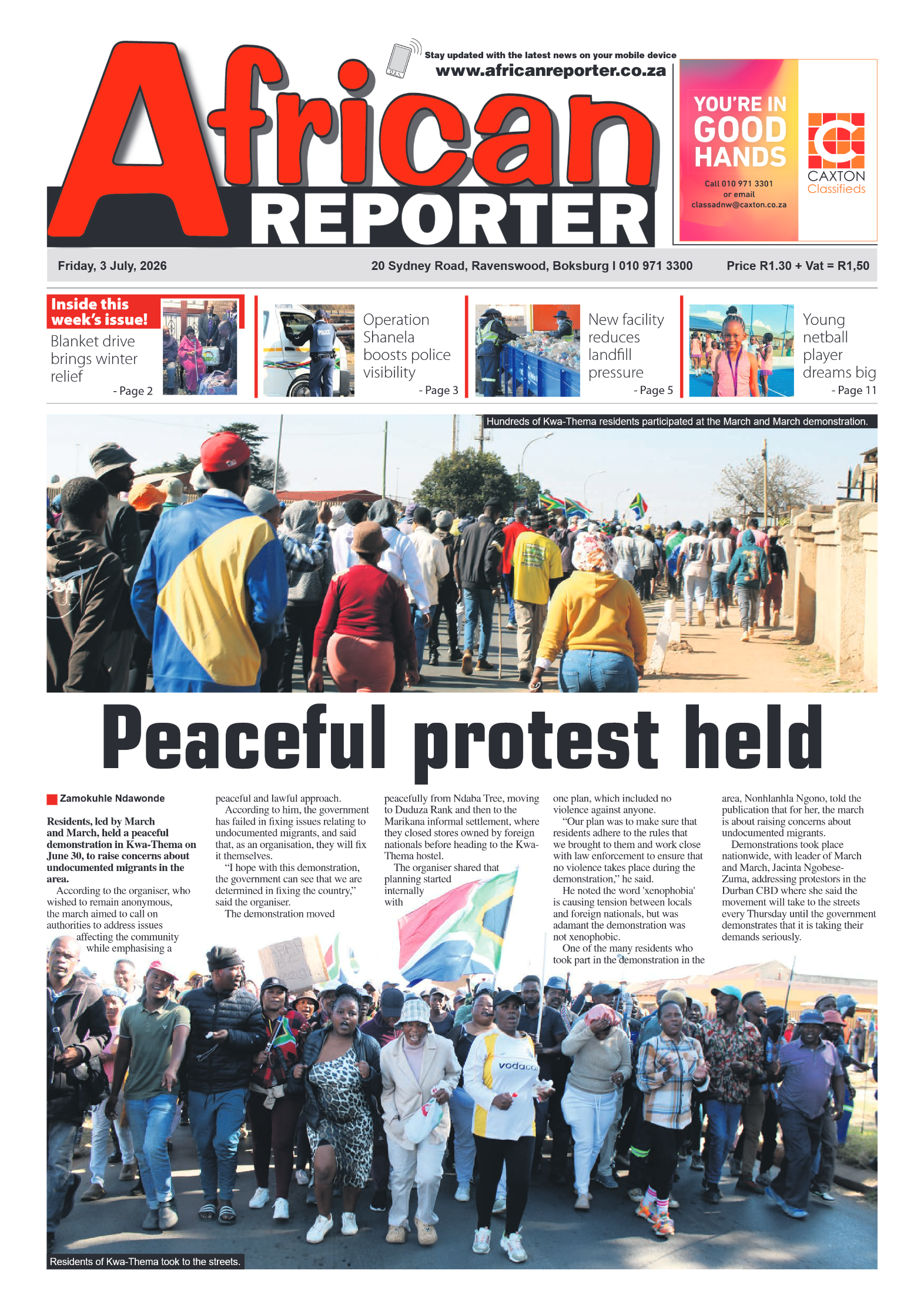 African Reporter 3 July 2026 page 1