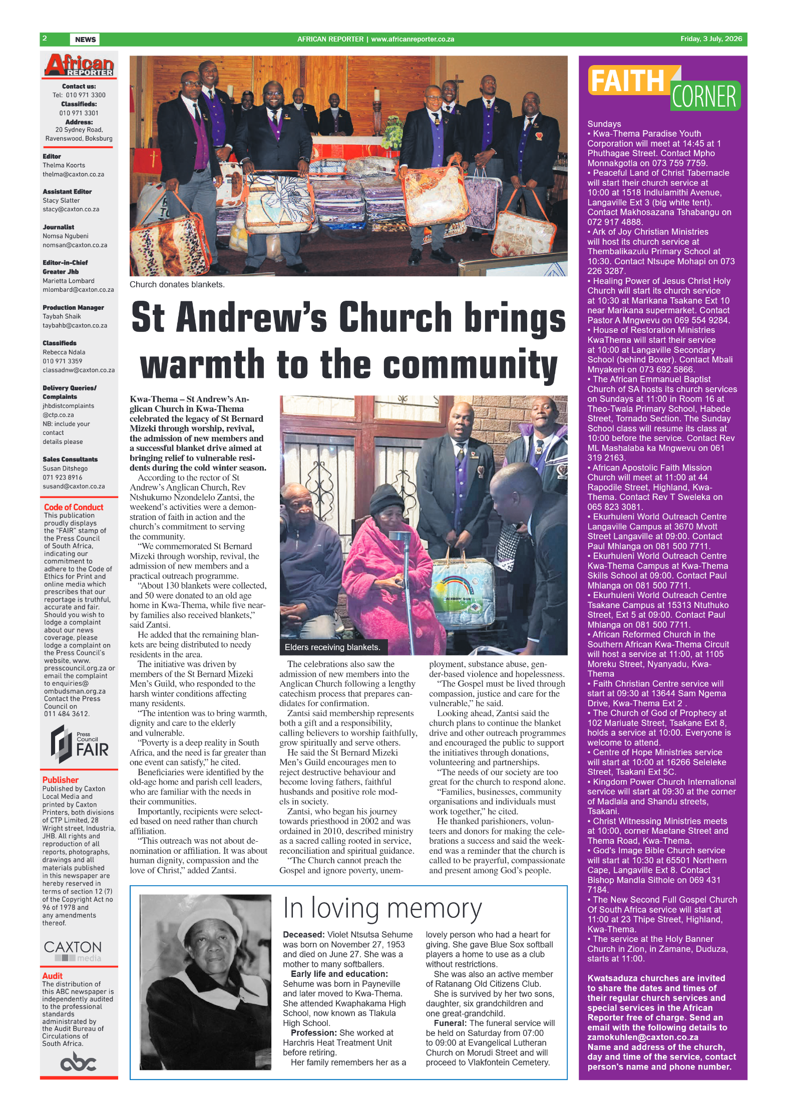 African Reporter 3 July 2026 page 2