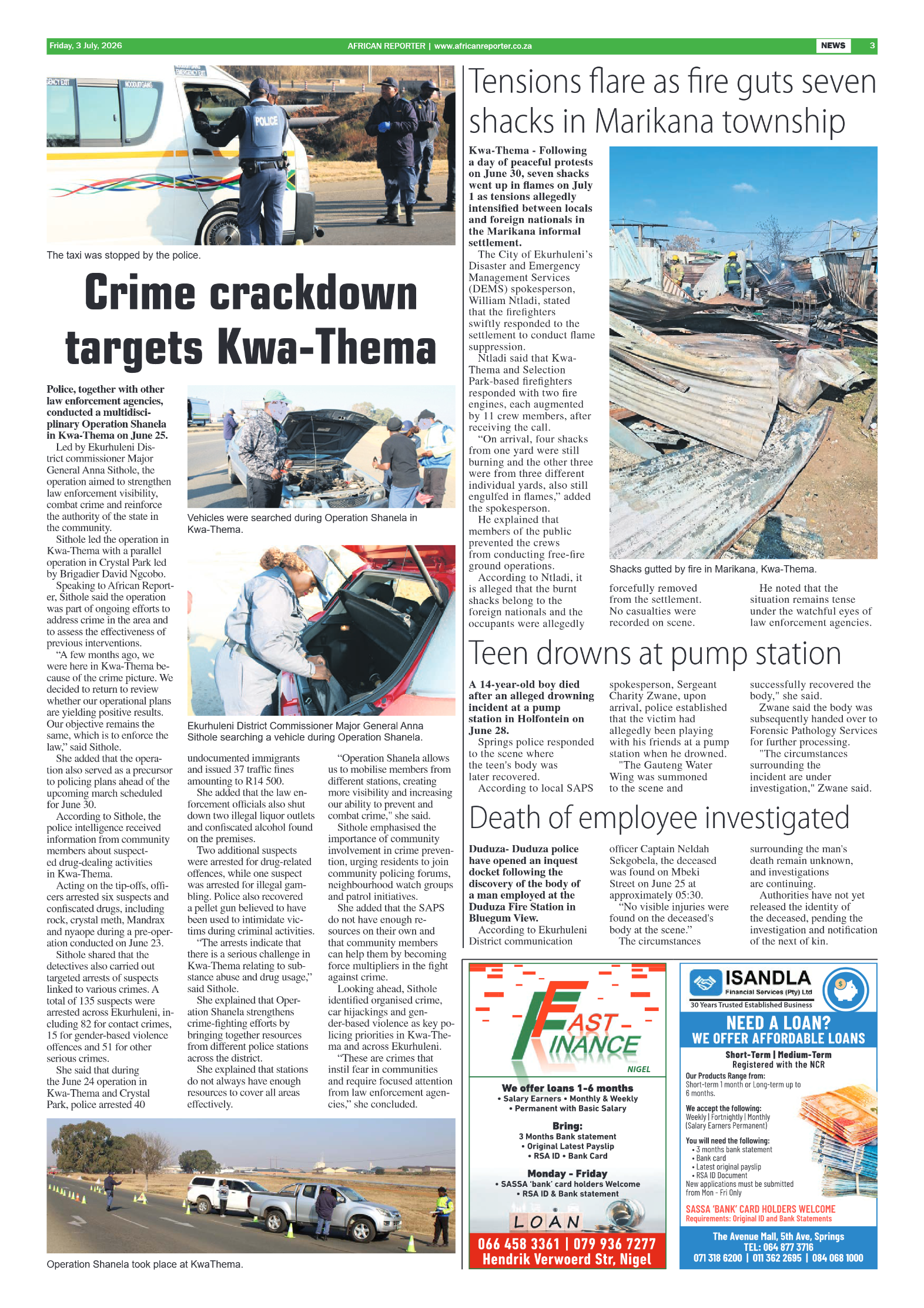 African Reporter 3 July 2026 page 3