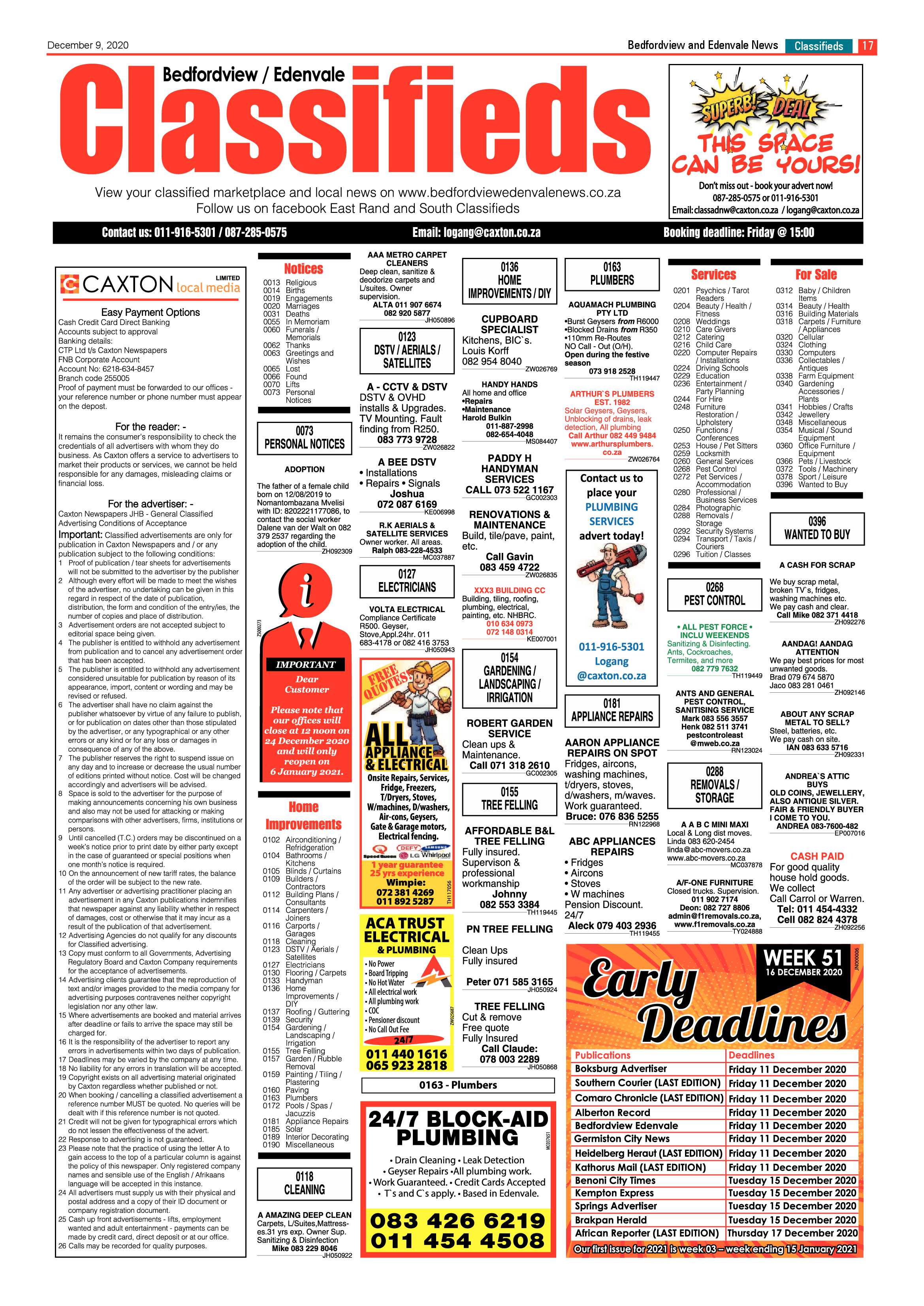 Bedford and Edenvale News 09 December .2020 page 17