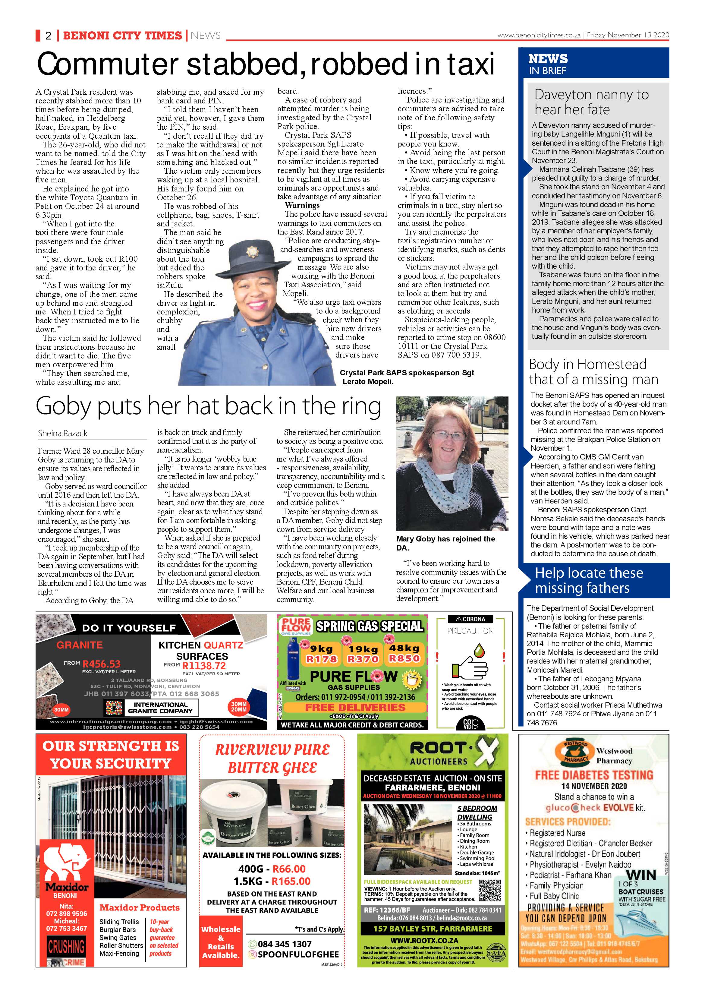Benoni City Times 12 November 2020 page 2