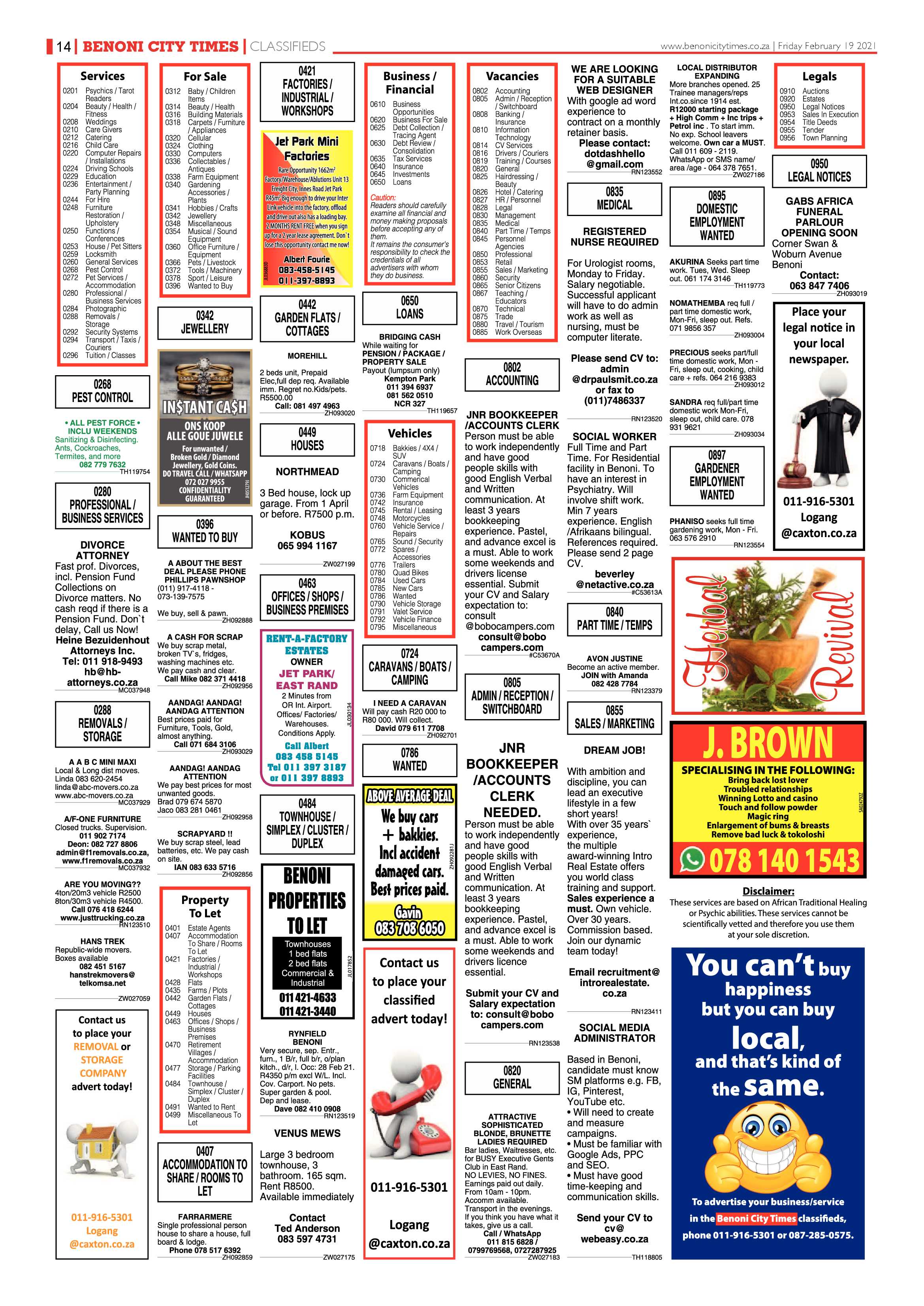 Benoni City Times 18 February 2021 page 14