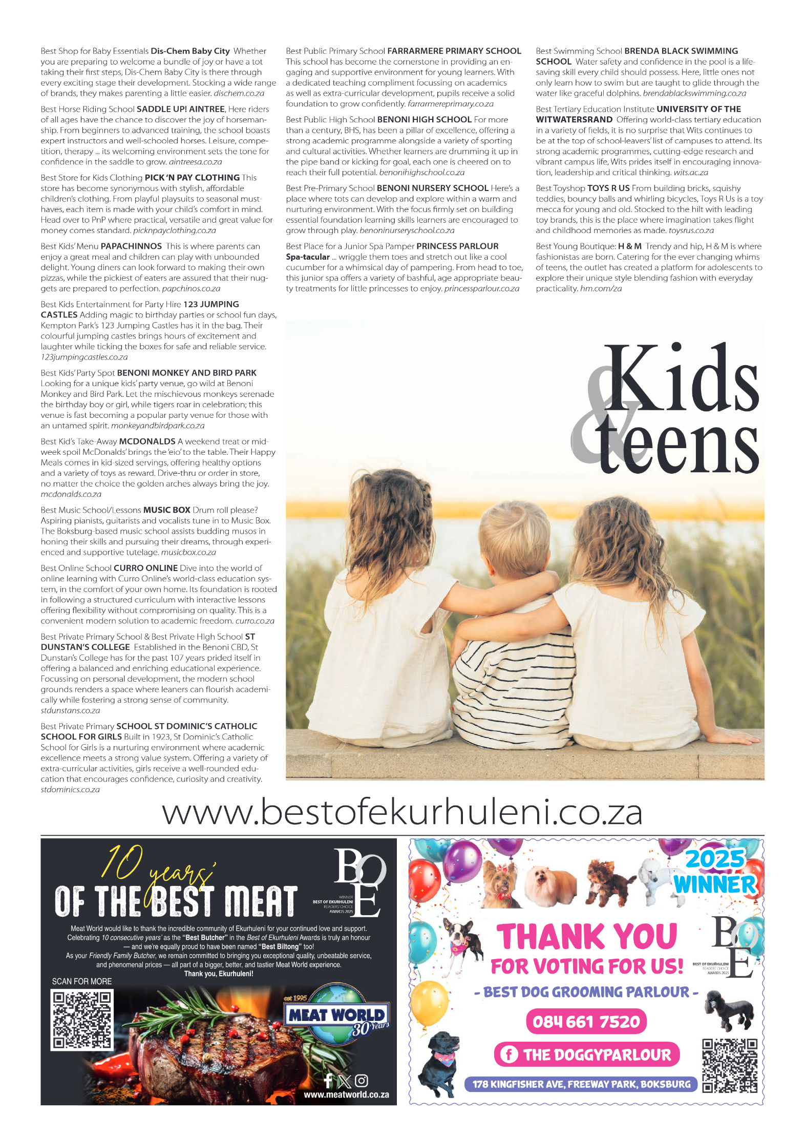 Best of Ekurhuleni Readers Choice Awards 2025 page 11