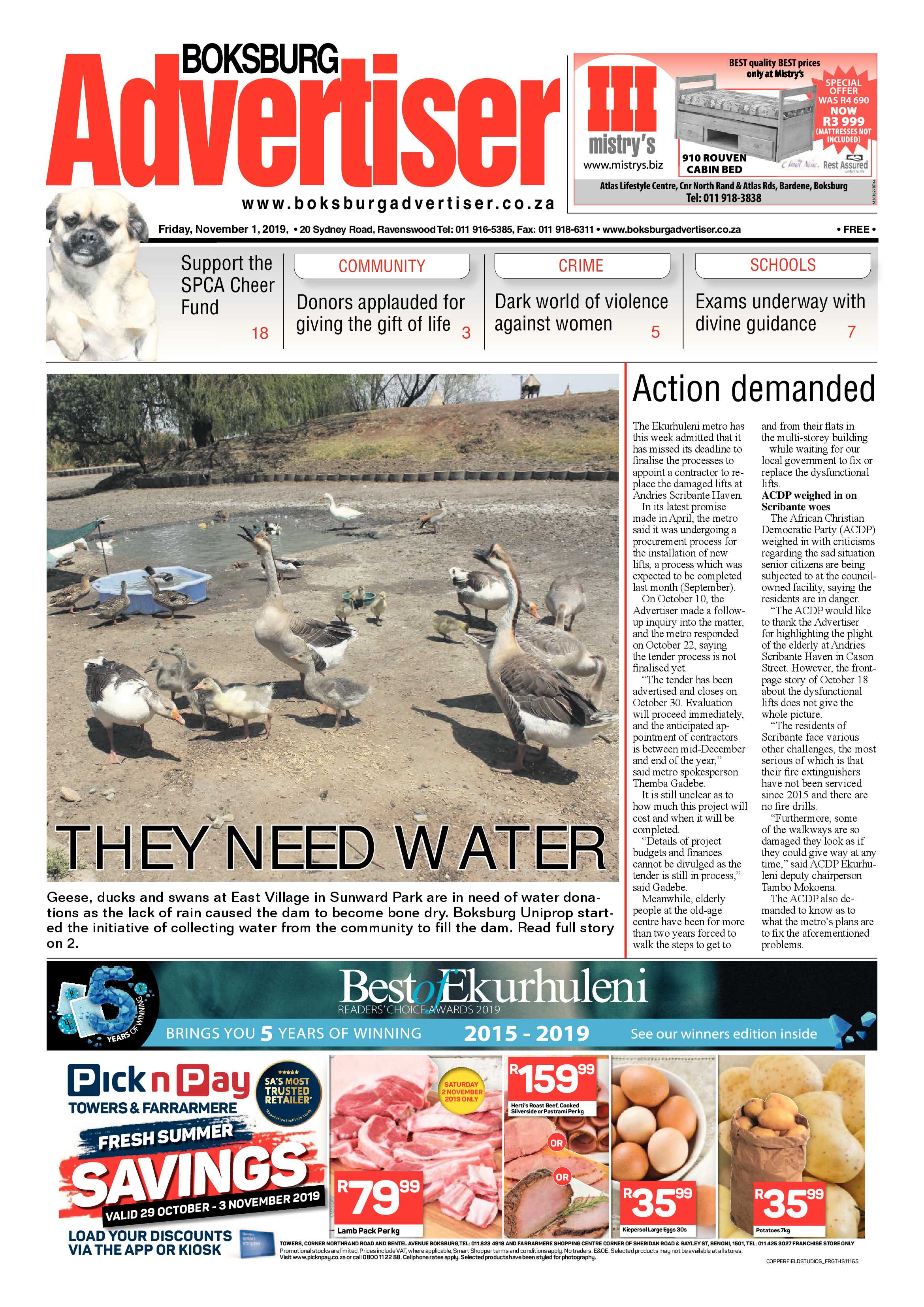 Bokbsburg Advertiser 29 October 2019 page 1