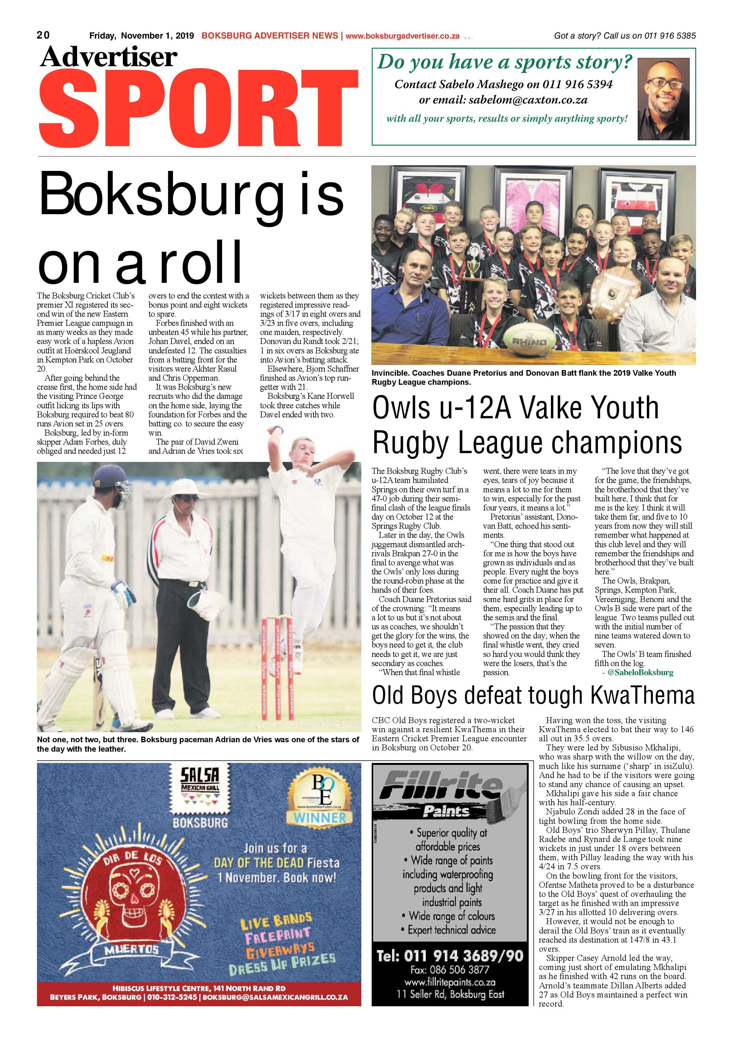 Bokbsburg Advertiser 29 October 2019 page 20