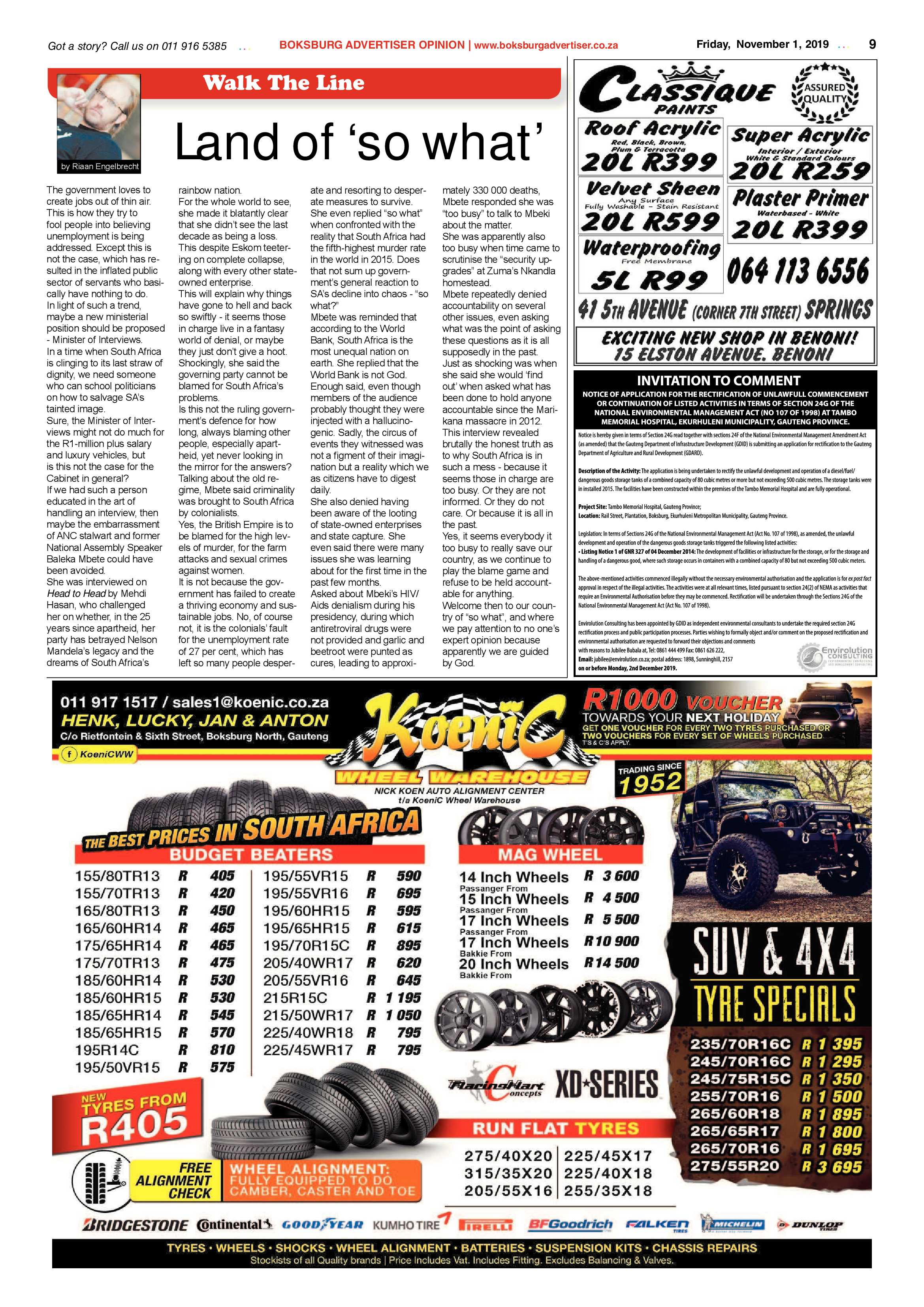 Bokbsburg Advertiser 29 October 2019 page 9