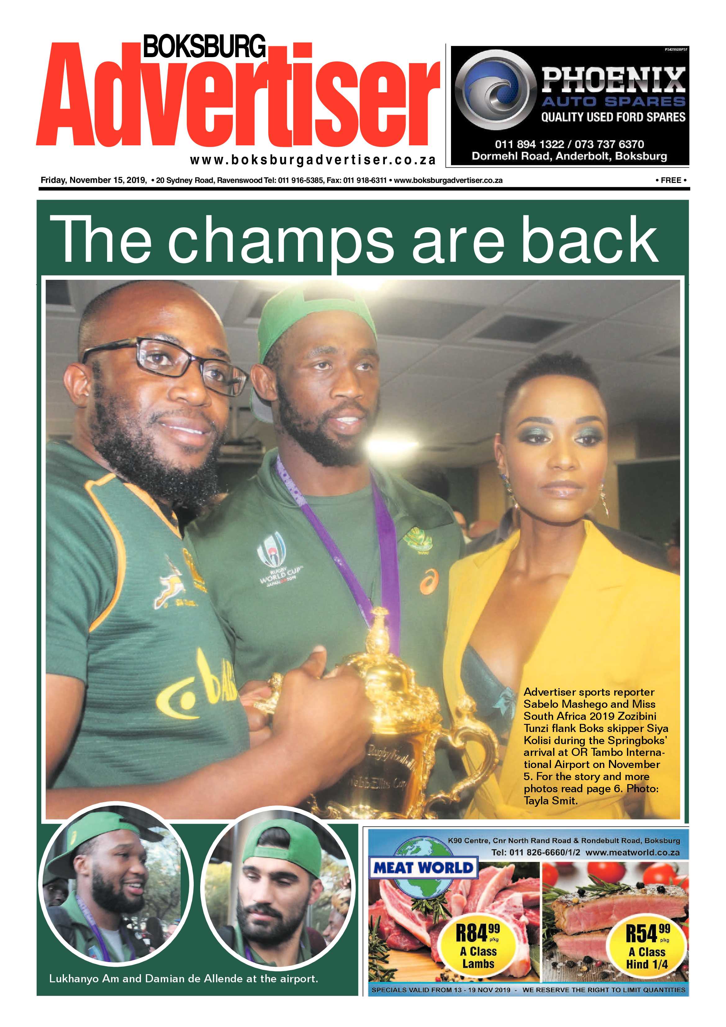 Boksburg Adveriser 12 November 2019 page 1