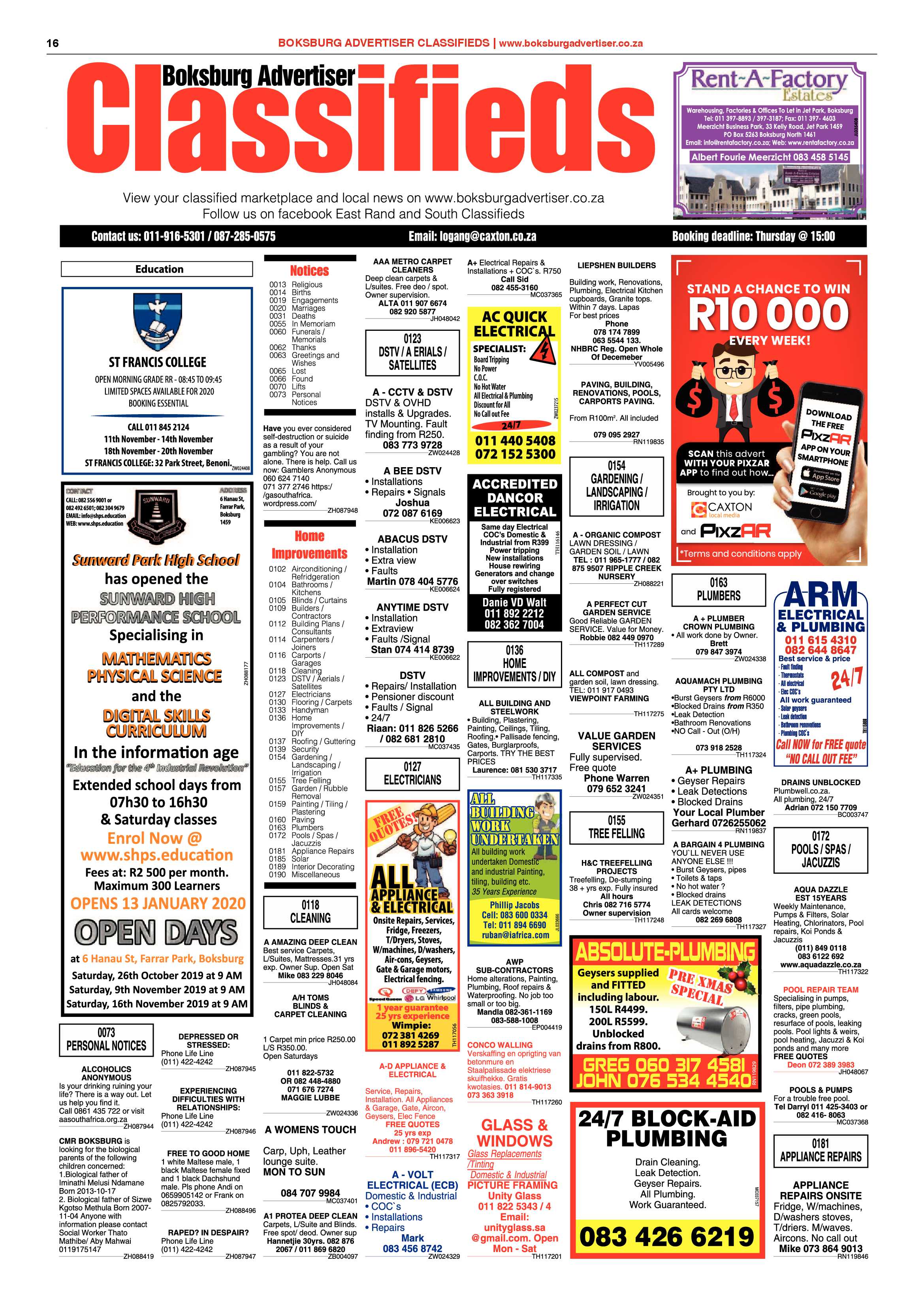 Boksburg Adveriser 12 November 2019 page 16