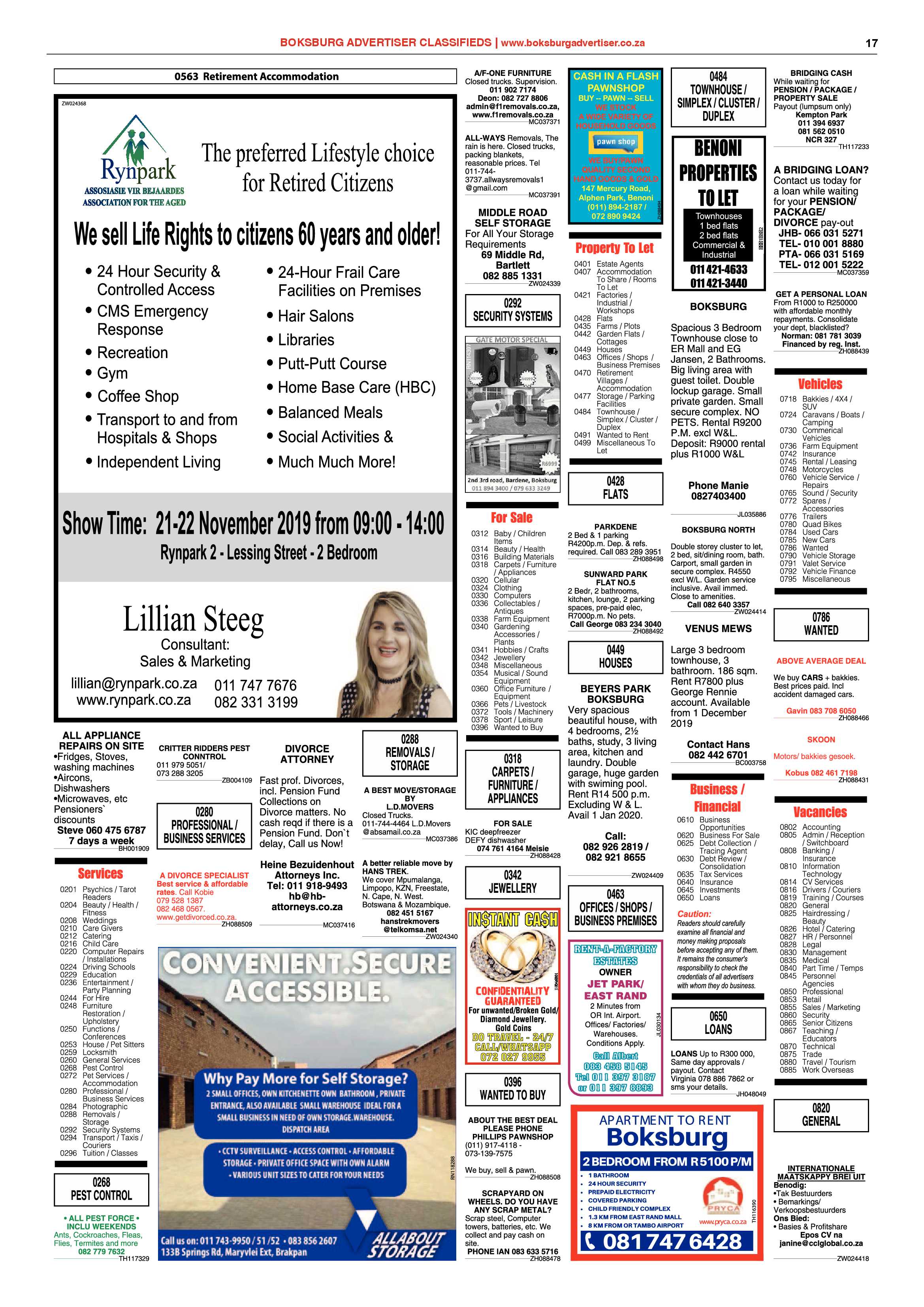 Boksburg Adveriser 12 November 2019 page 17