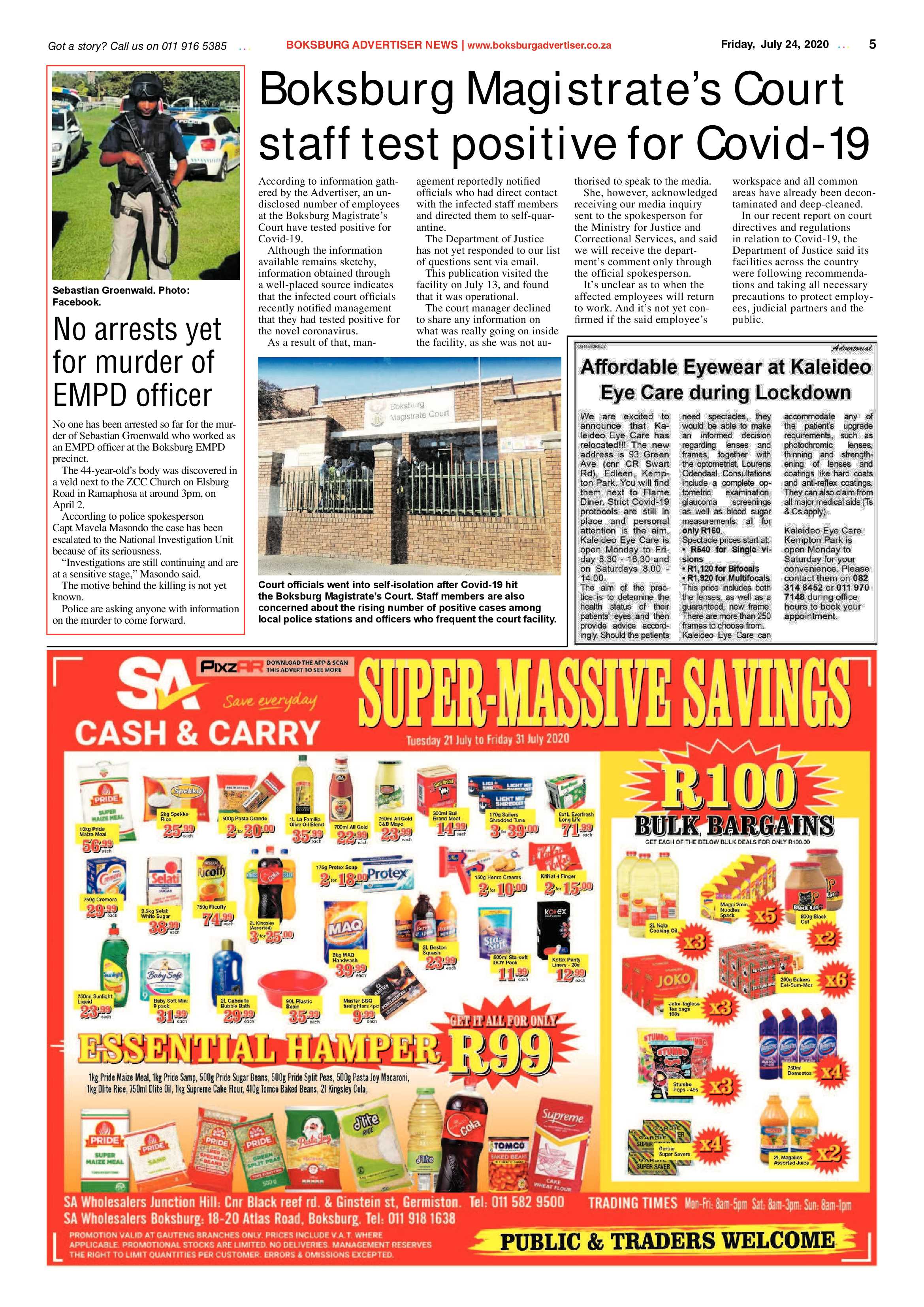 Boksburg Advertiser  21 July 2020 page 5