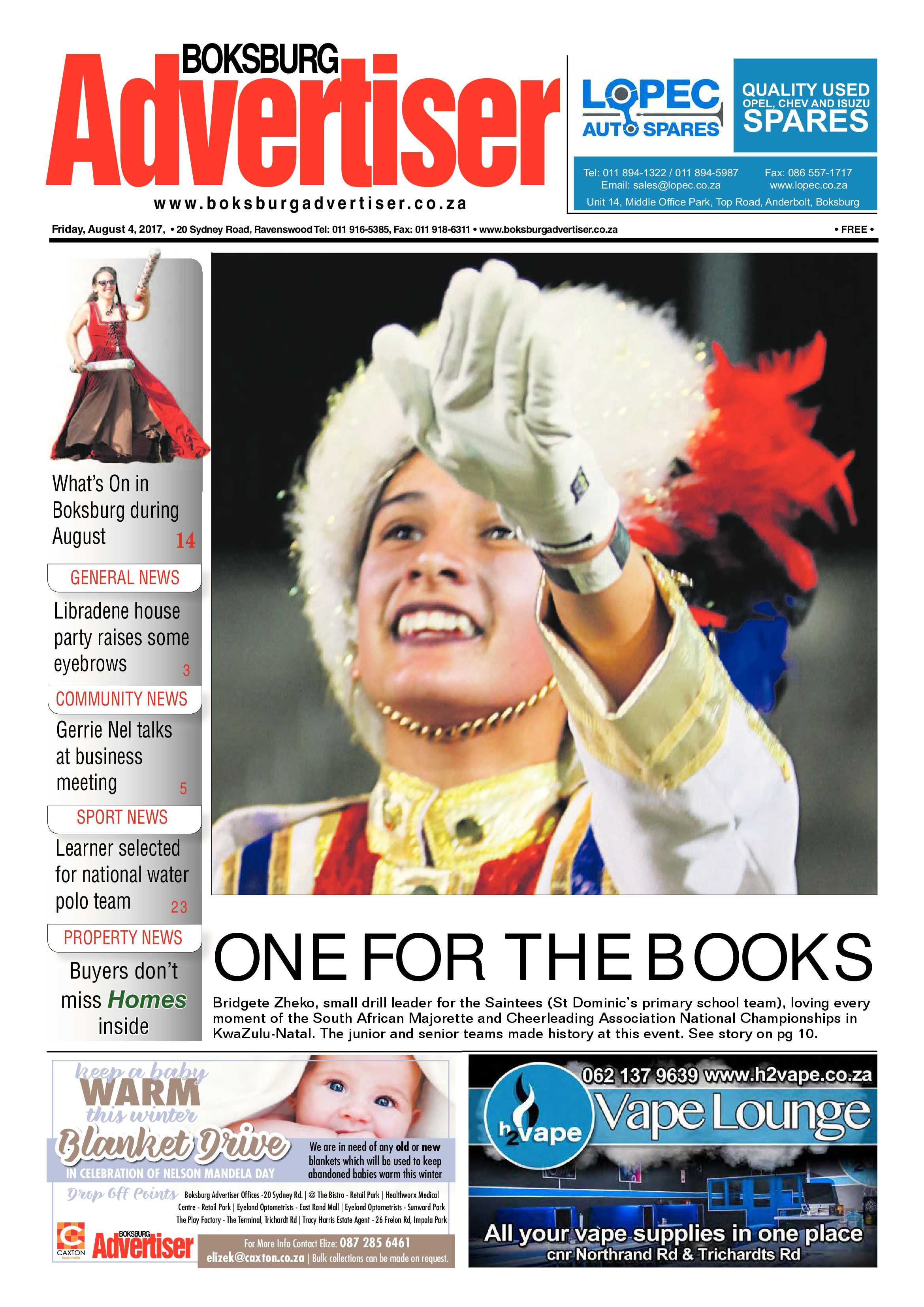 Boksburg Advertiser 01 August 2017 page 1