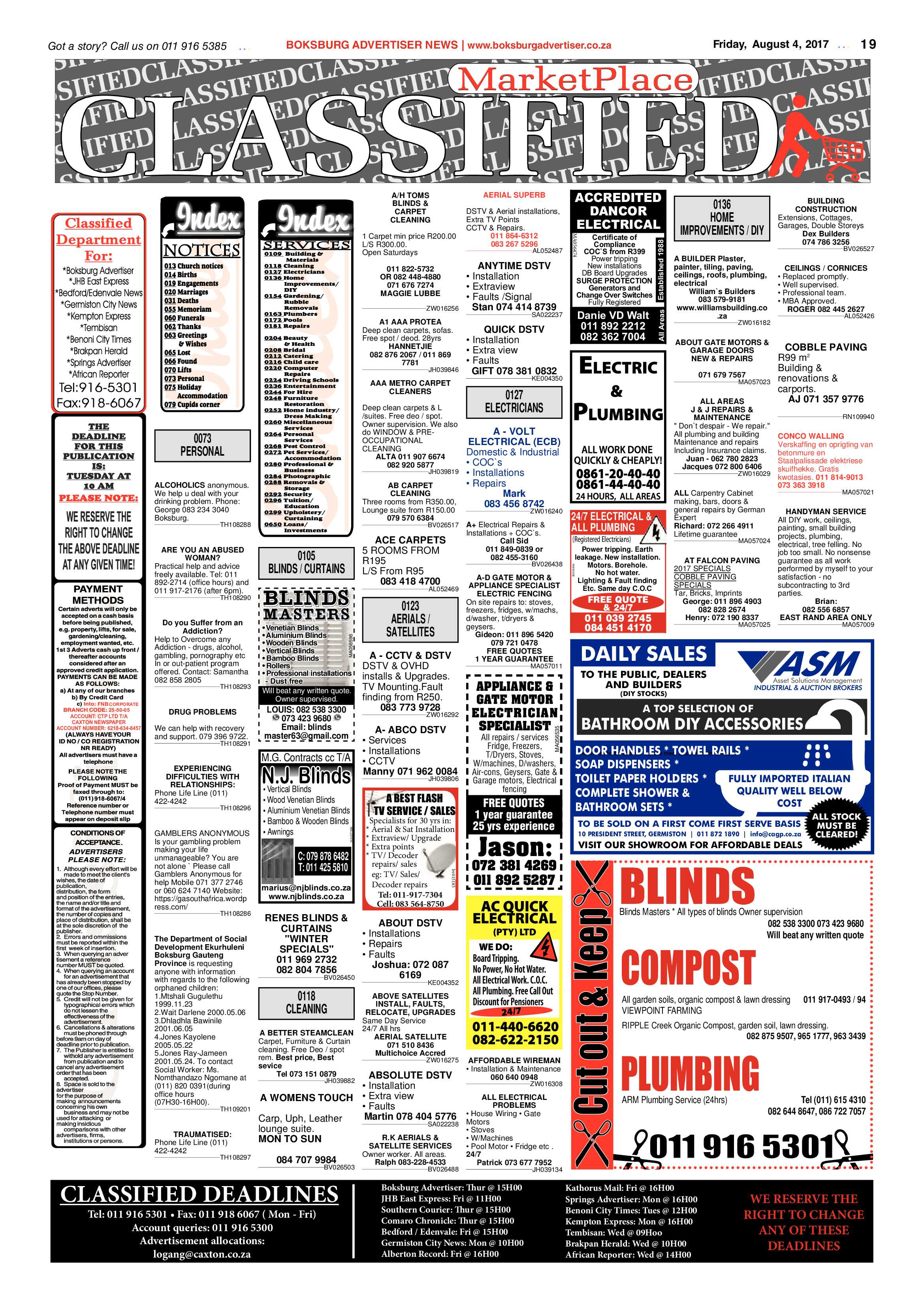 Boksburg Advertiser 01 August 2017 page 19