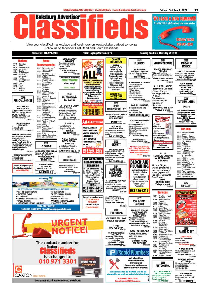 Boksburg Advertiser 01 October 2021 page 19