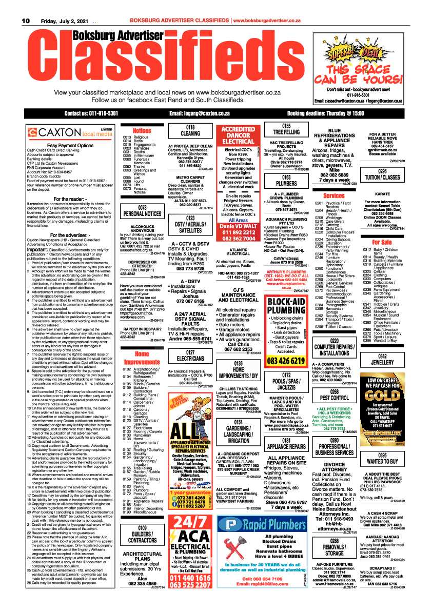 Boksburg Advertiser 02 July 2021 page 10
