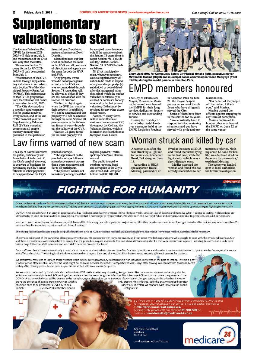 Boksburg Advertiser 02 July 2021 page 2