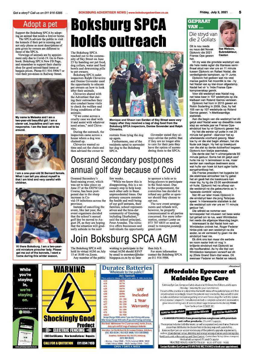 Boksburg Advertiser 02 July 2021 page 5
