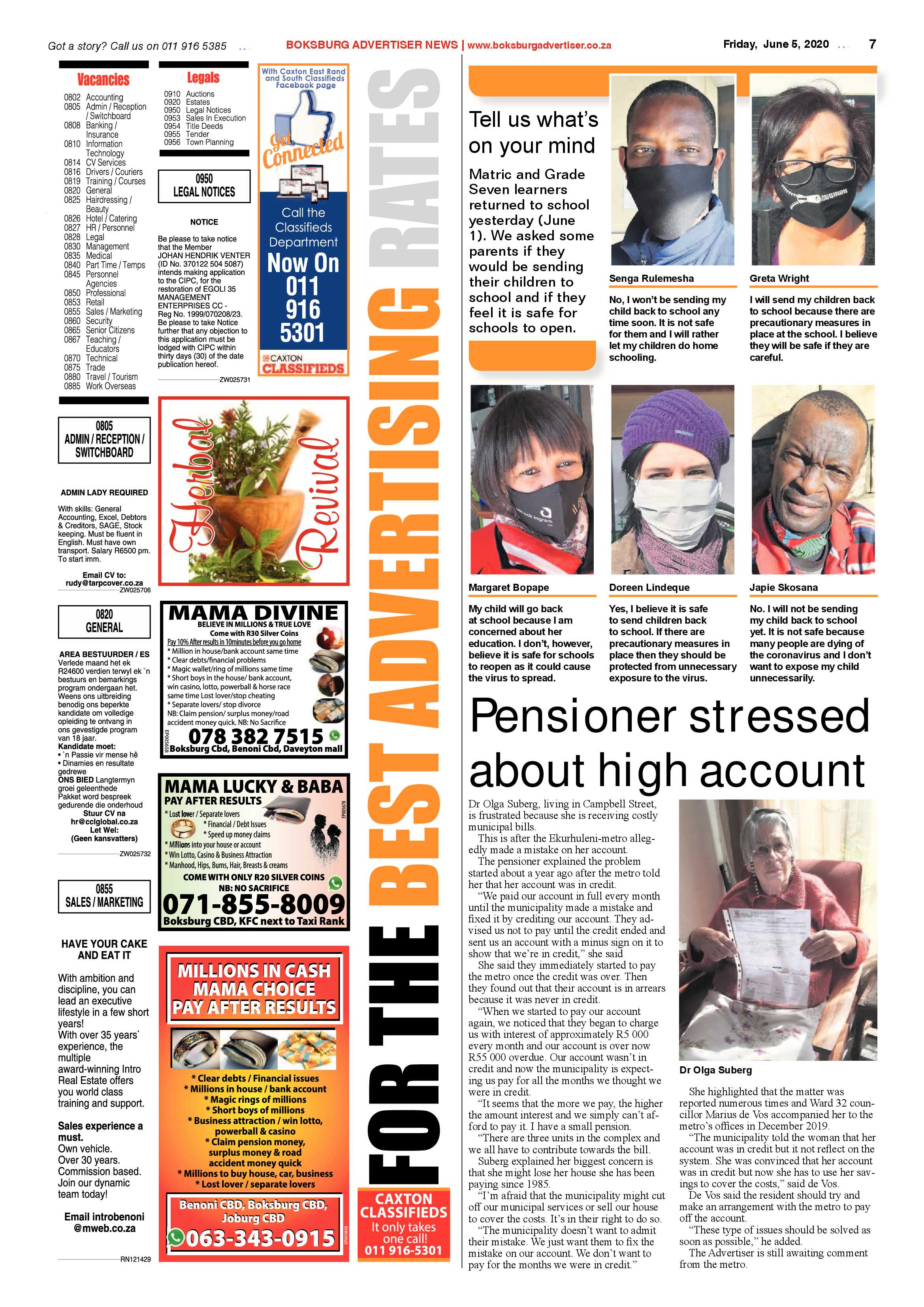 Boksburg Advertiser 02 June 2020 page 7