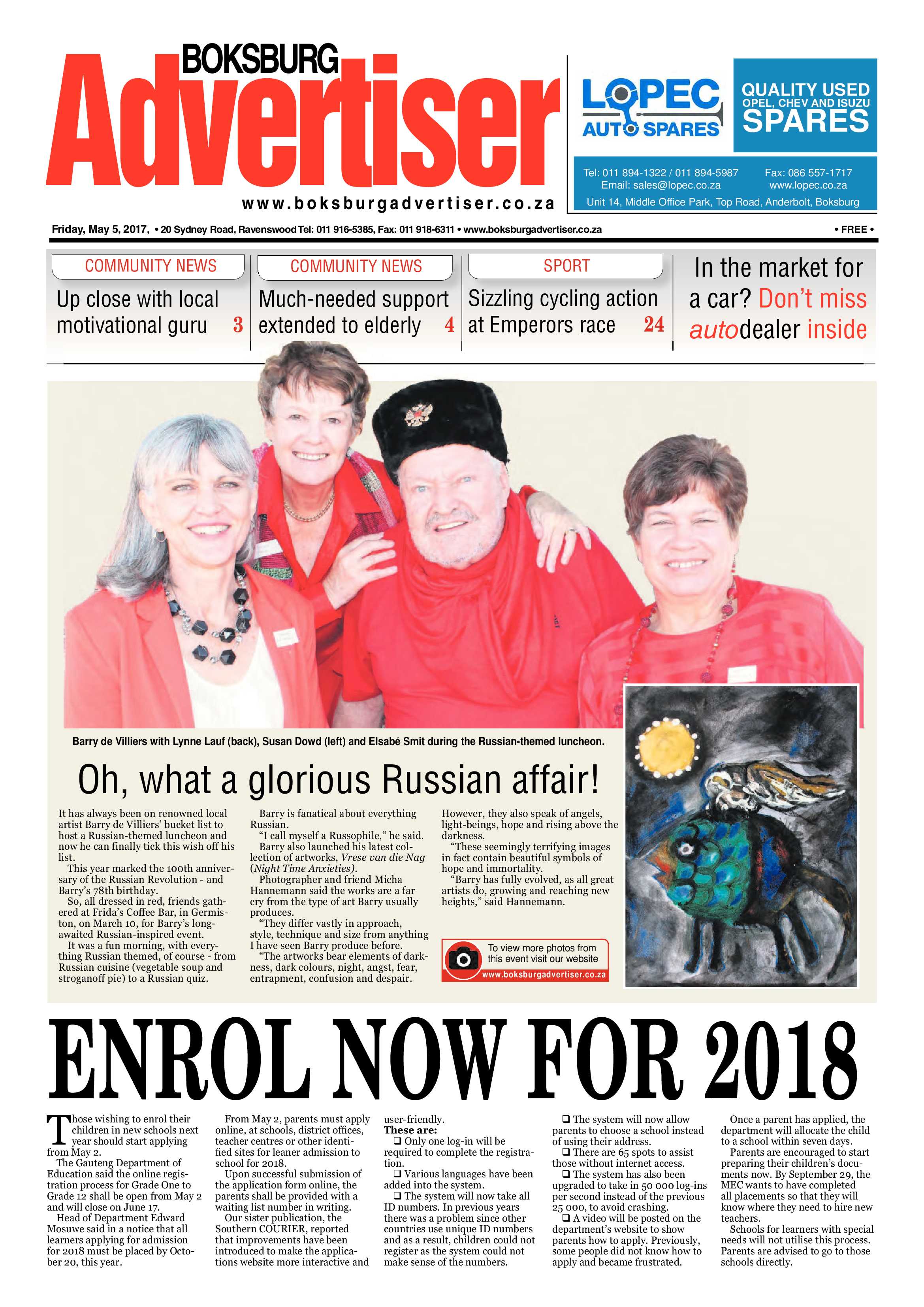 Boksburg Advertiser 02 May 2017 page 1