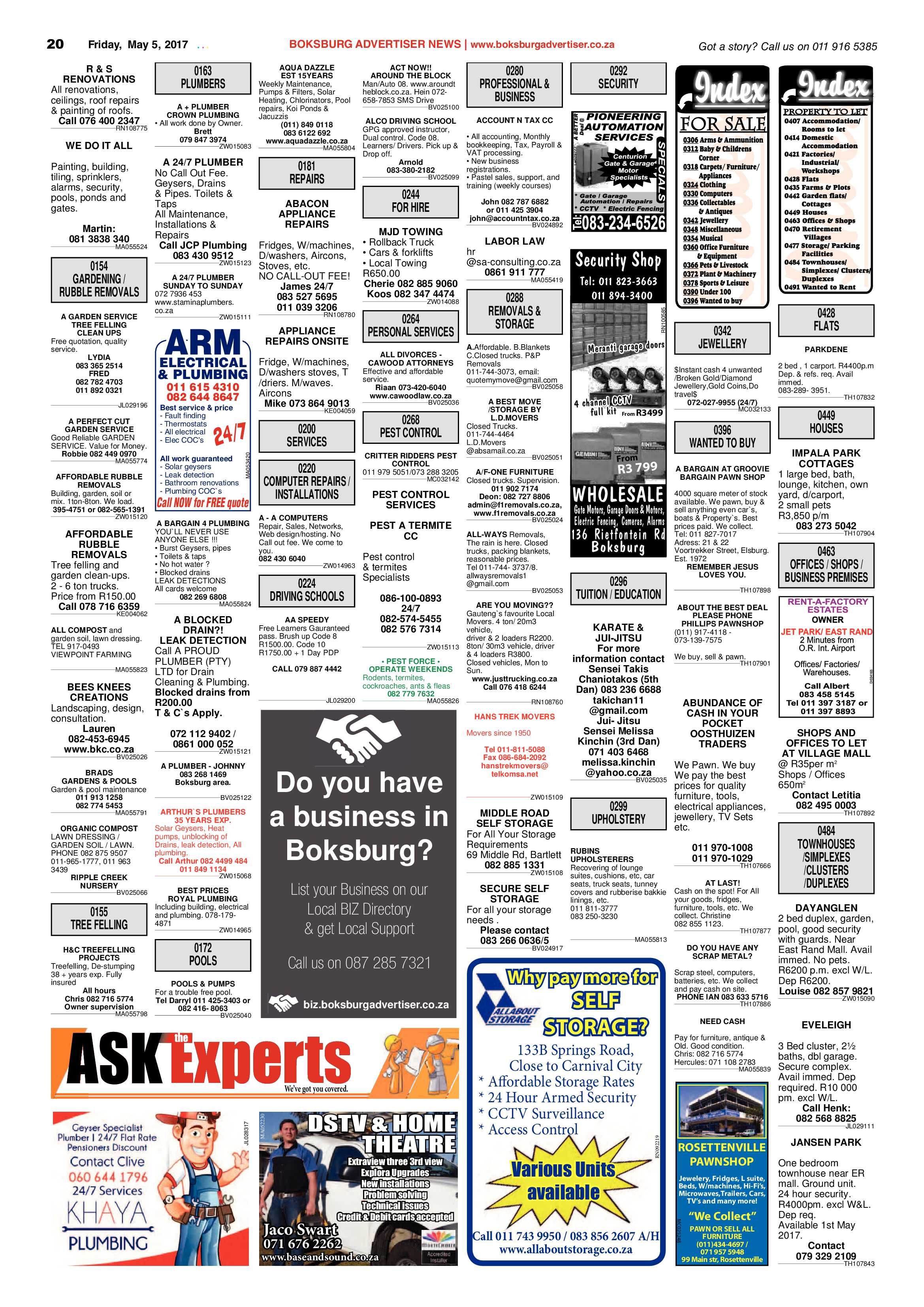 Boksburg Advertiser 02 May 2017 page 20