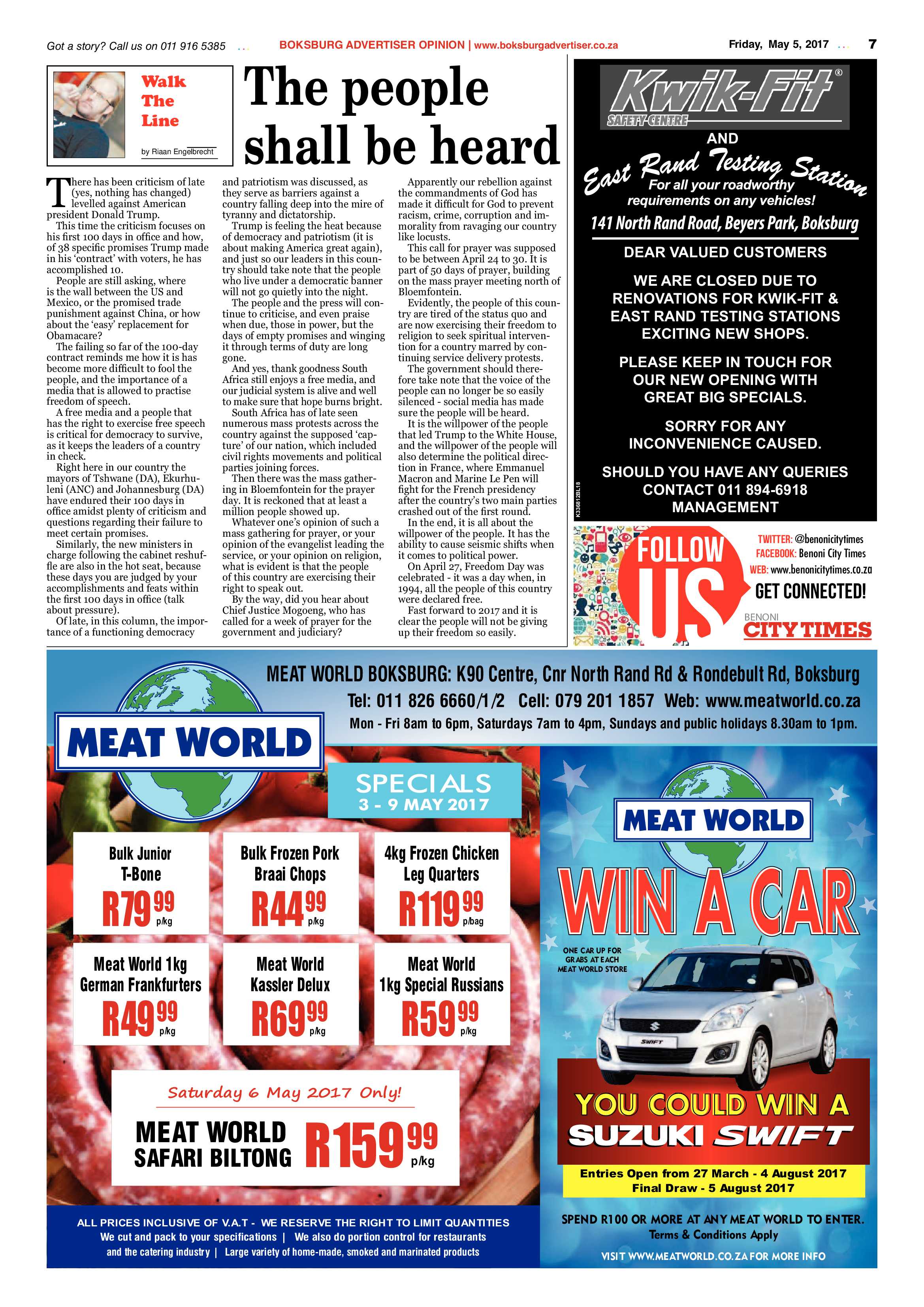 Boksburg Advertiser 02 May 2017 page 7