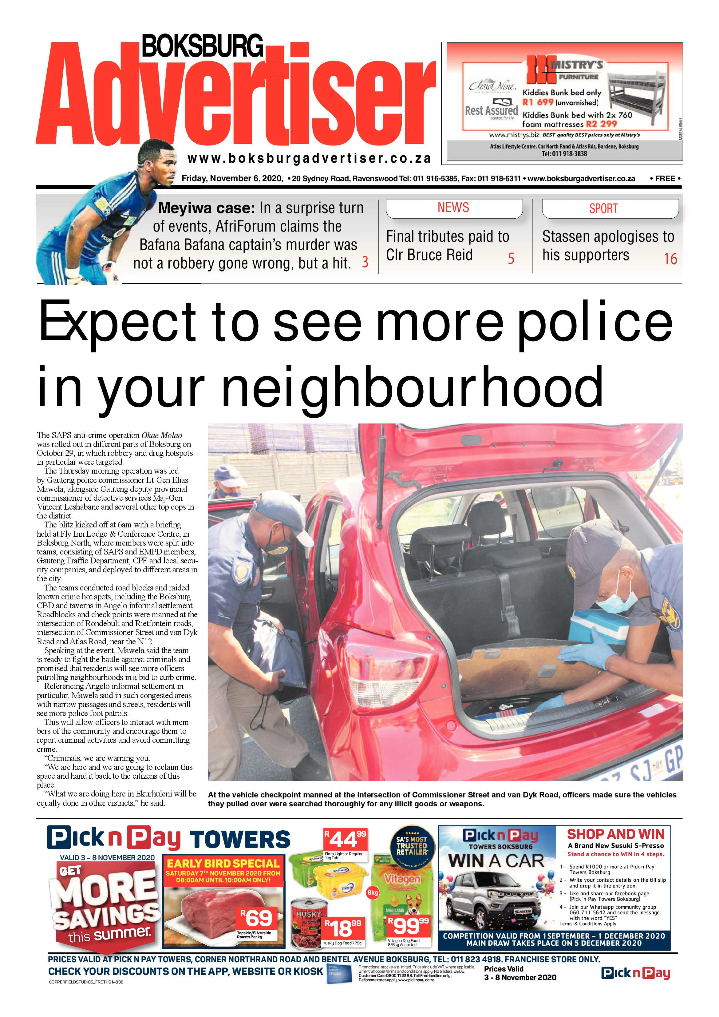 Boksburg Advertiser 02 November  2020 page 1