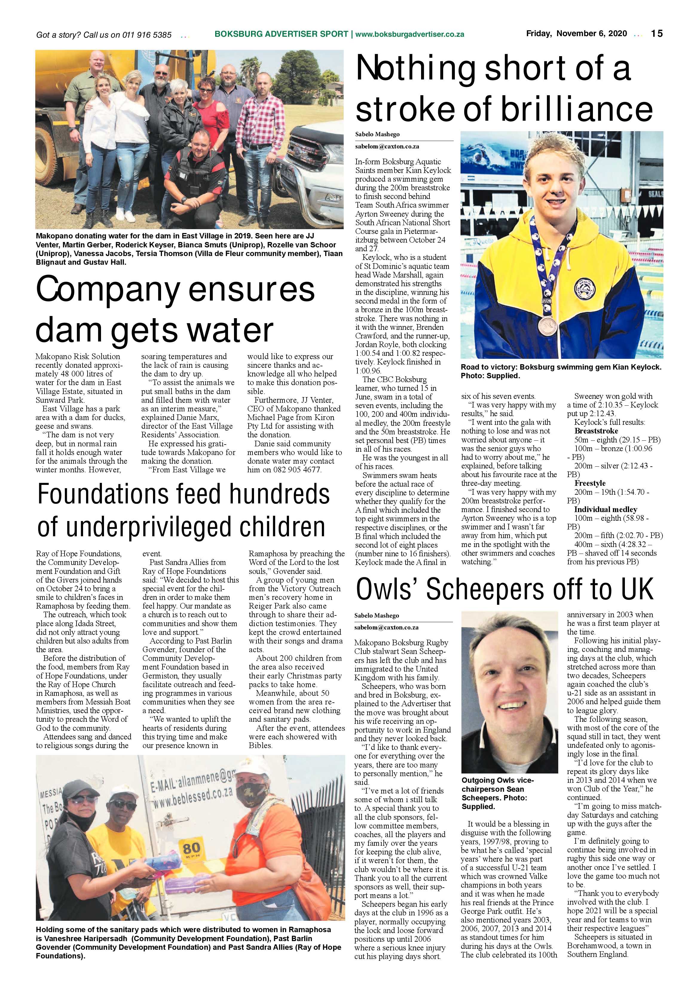 Boksburg Advertiser 02 November  2020 page 15