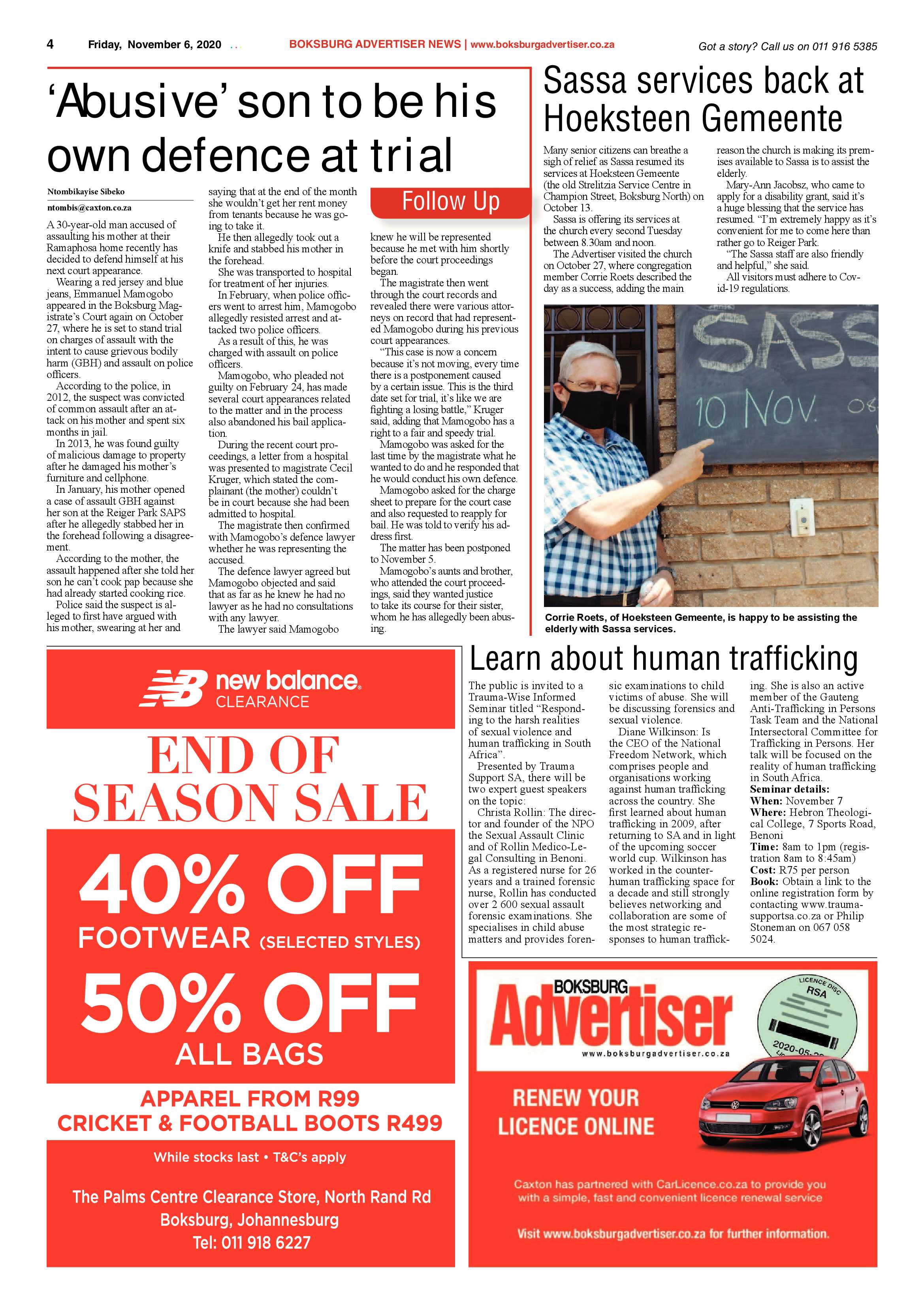 Boksburg Advertiser 02 November  2020 page 4