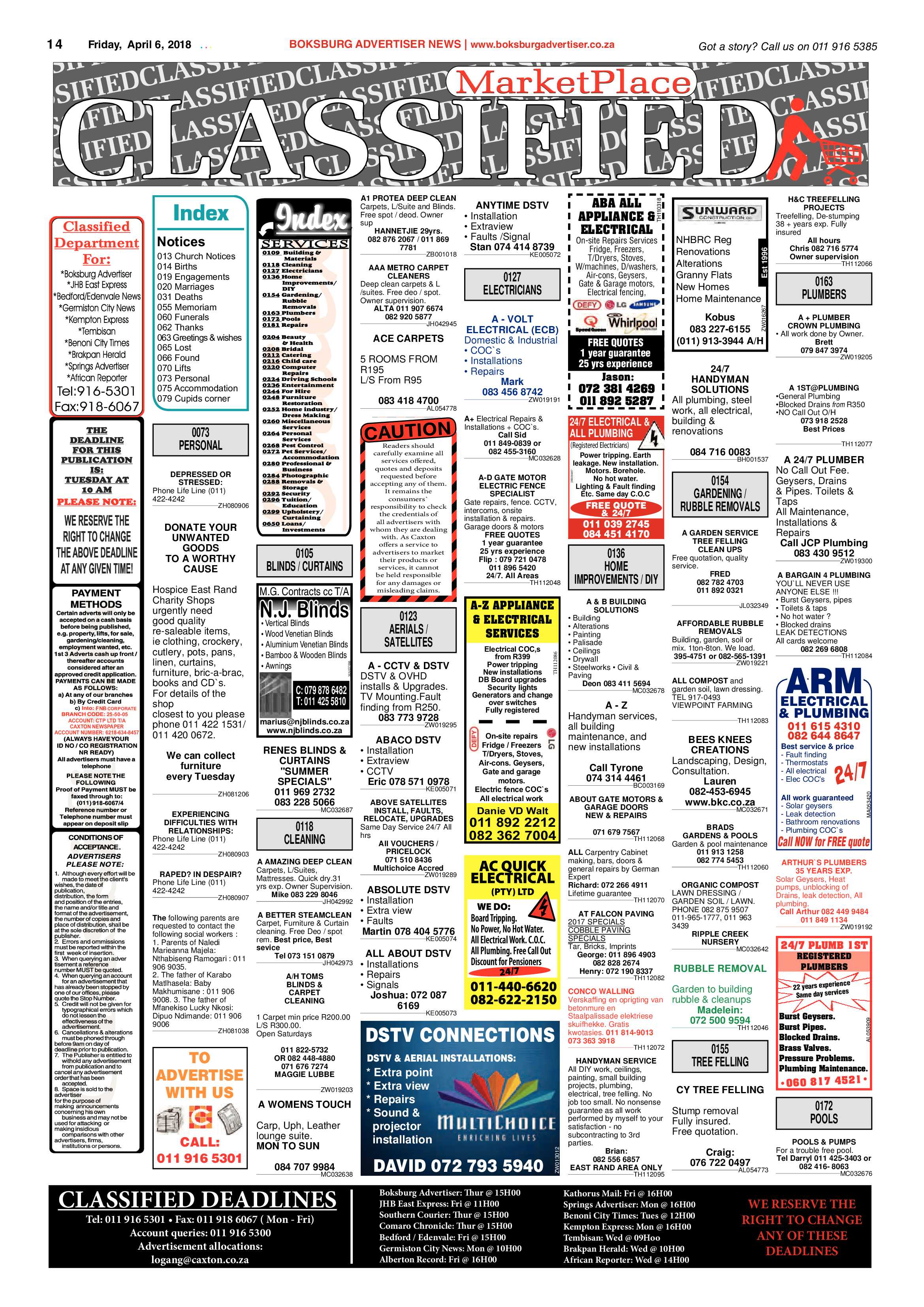 Boksburg Advertiser 03 April 2018 page 14