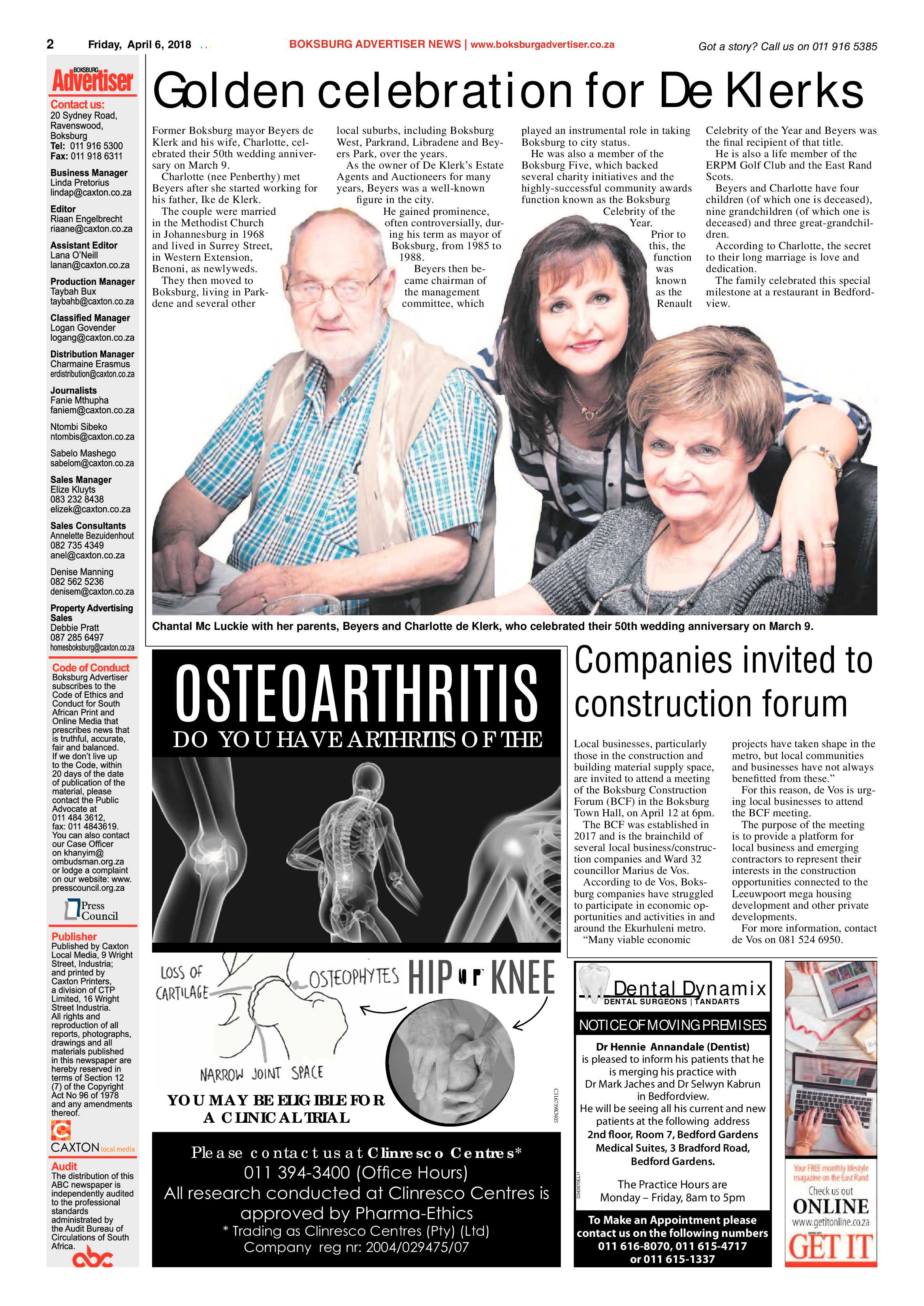 Boksburg Advertiser 03 April 2018 page 2