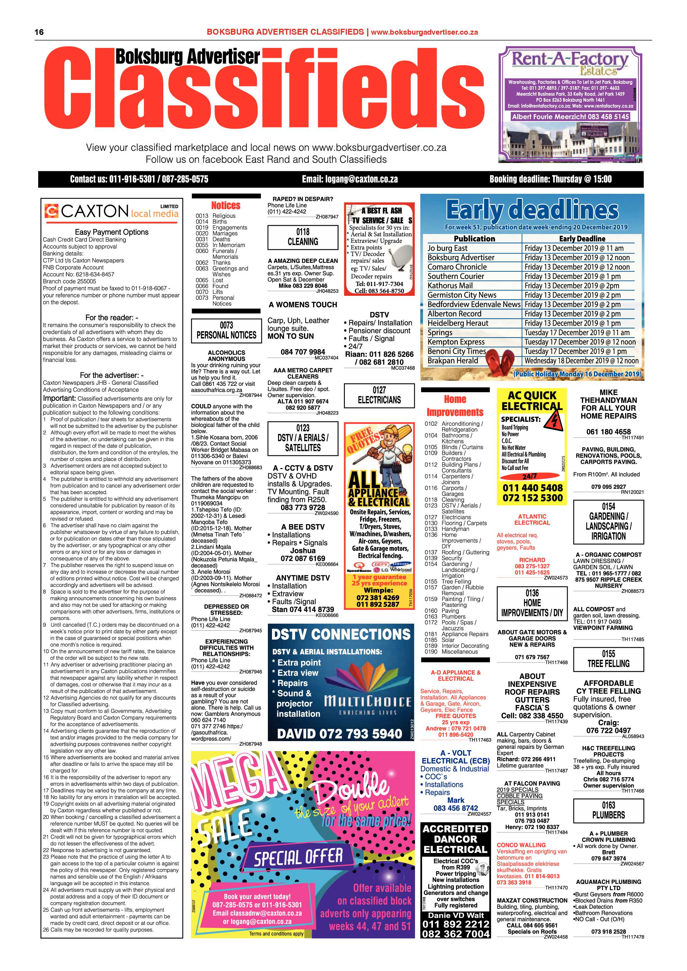 Boksburg Advertiser 03 December 2019 page 16