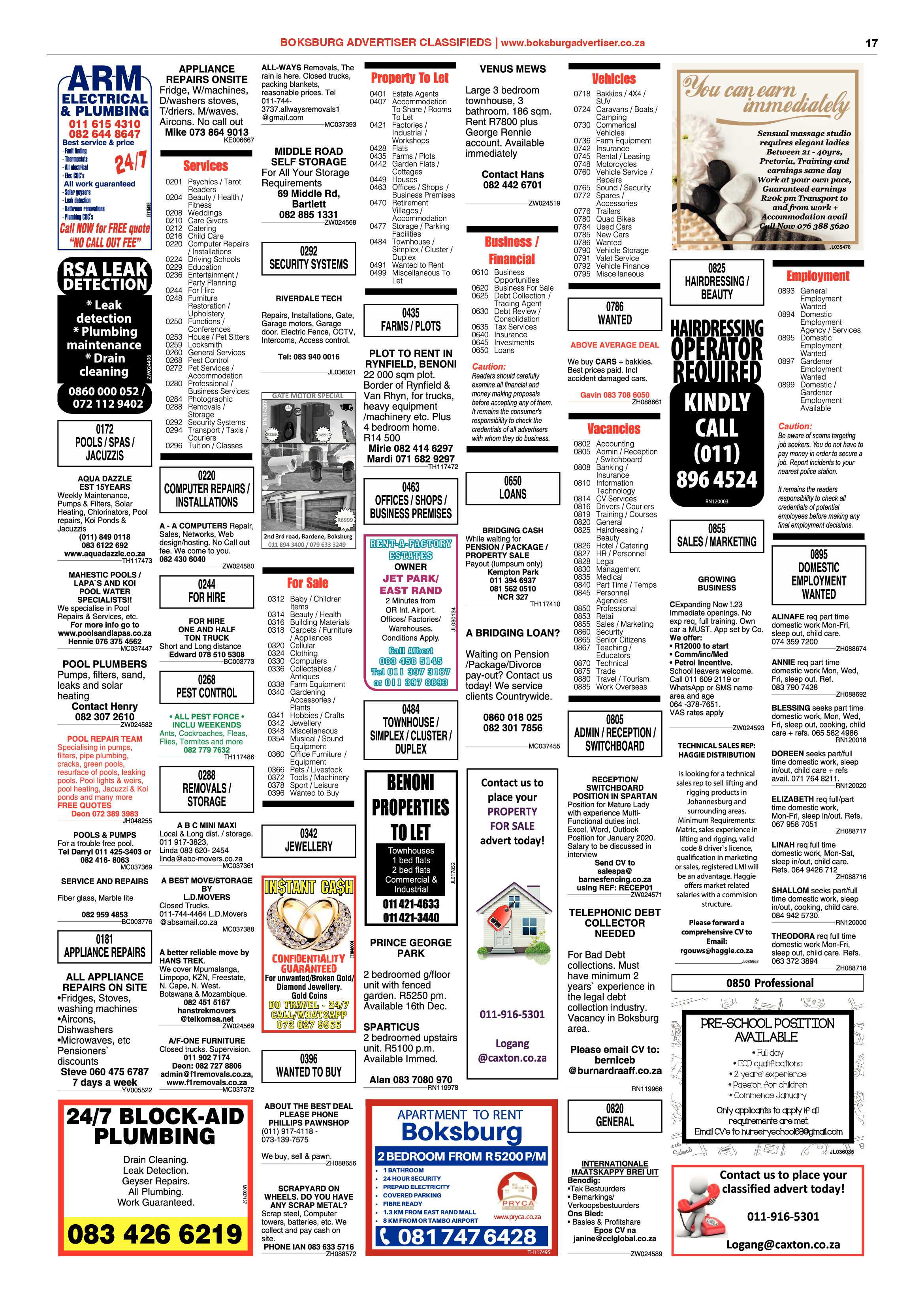 Boksburg Advertiser 03 December 2019 page 17