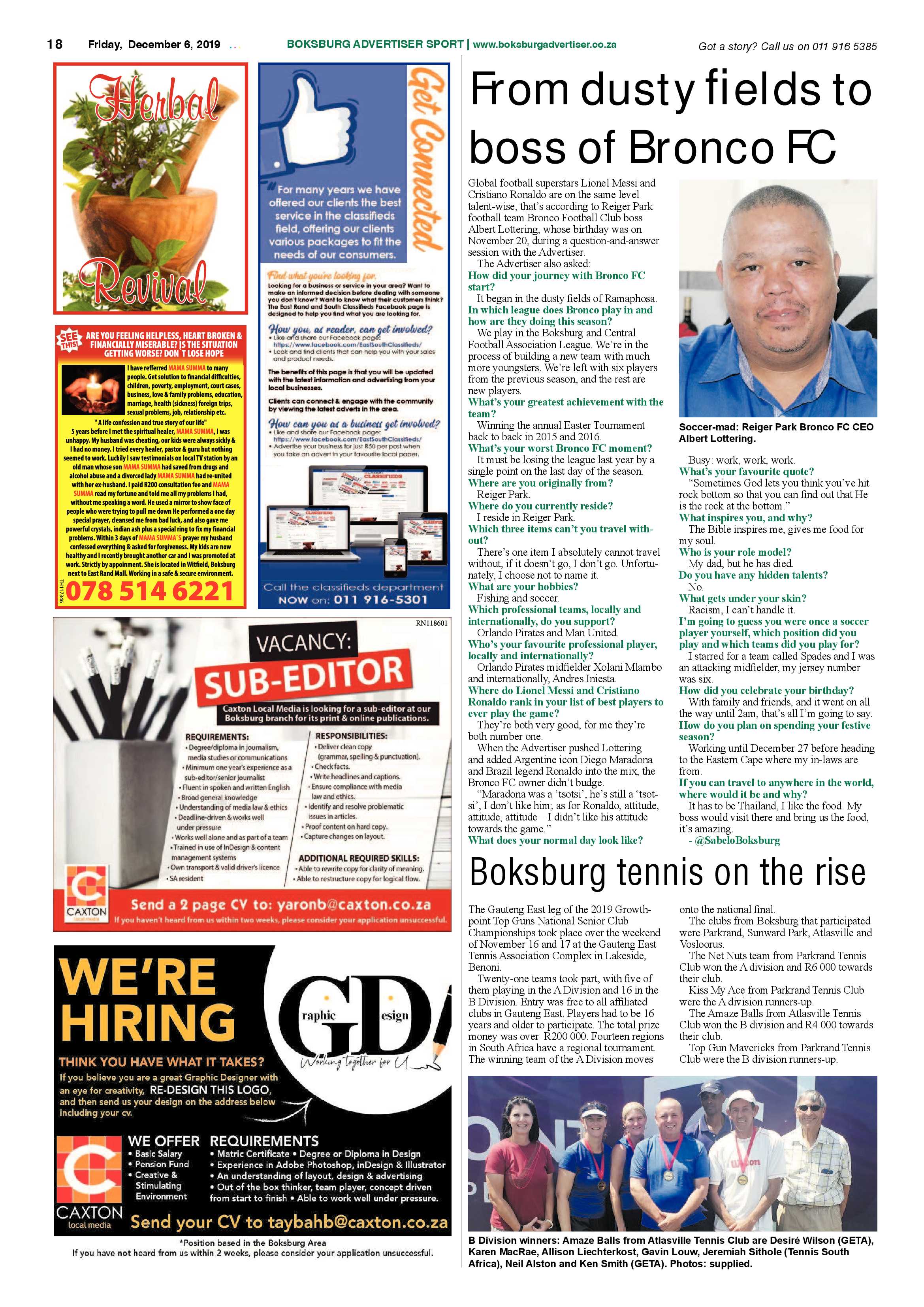 Boksburg Advertiser 03 December 2019 page 18