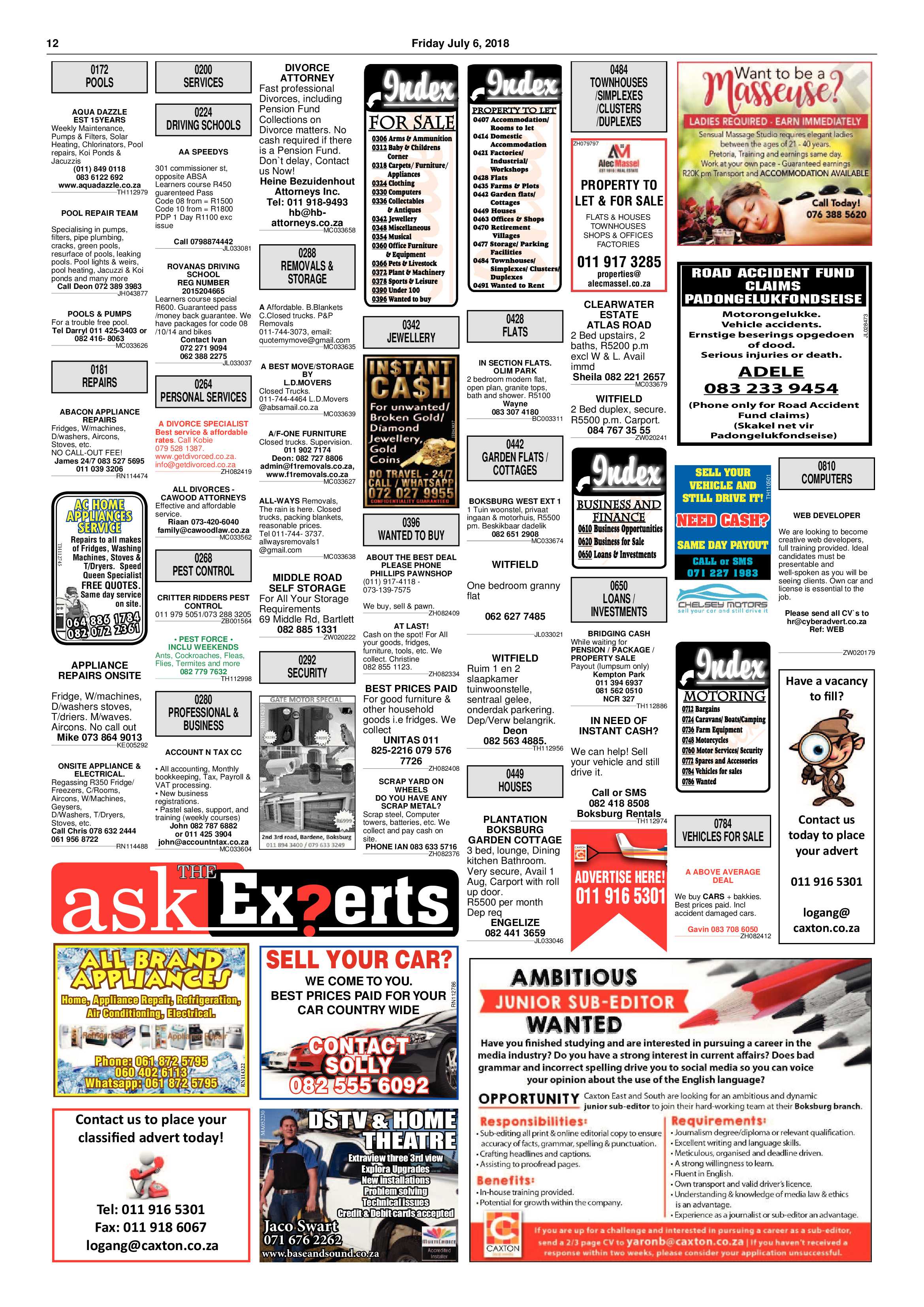 Boksburg Advertiser 03 July 2018 page 12