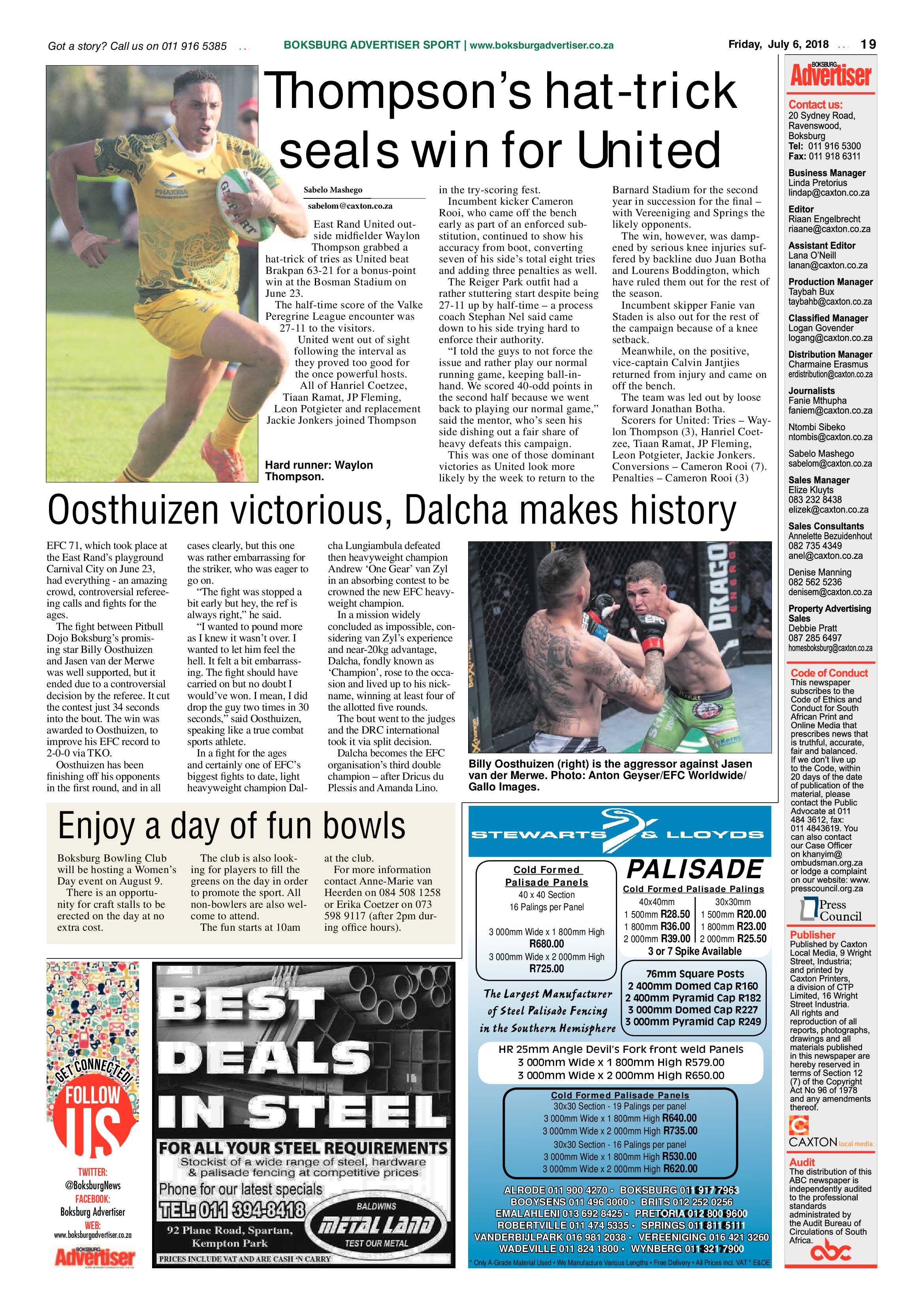 Boksburg Advertiser 03 July 2018 page 19