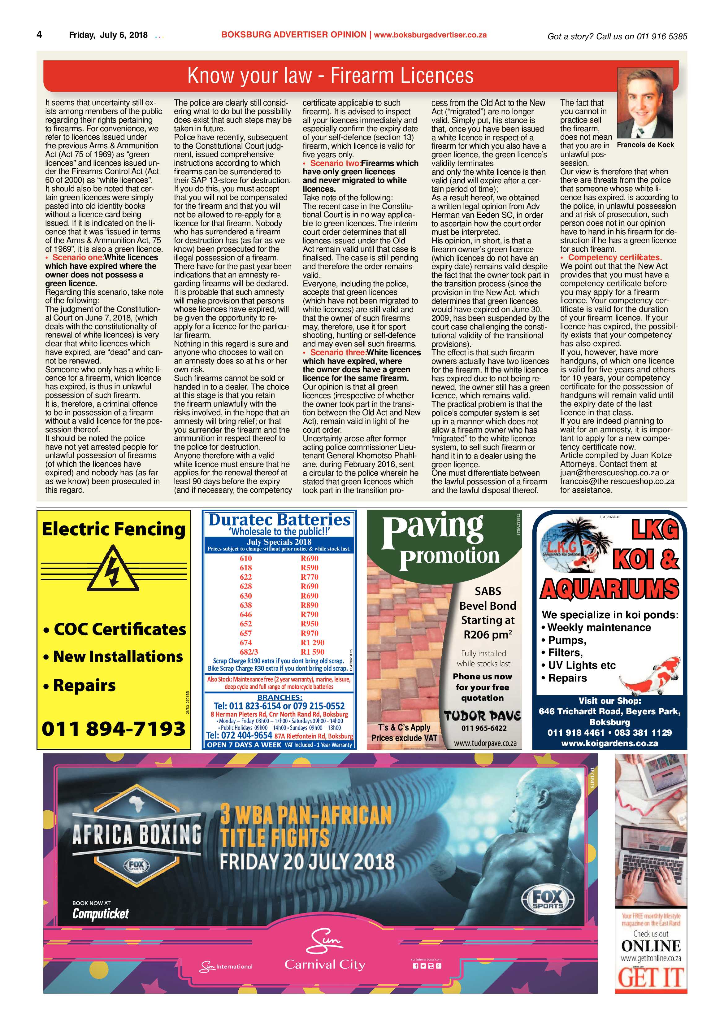 Boksburg Advertiser 03 July 2018 page 4