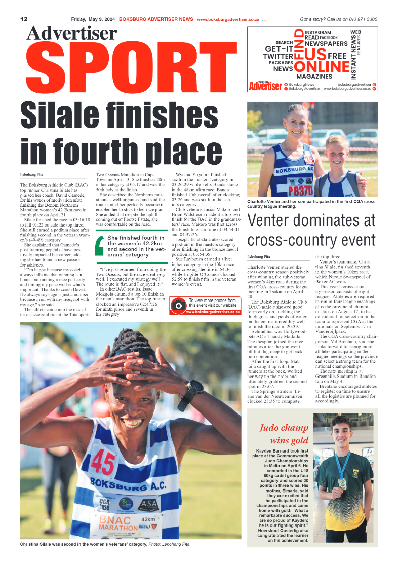 Boksburg Advertiser 03 May 2024 page 12