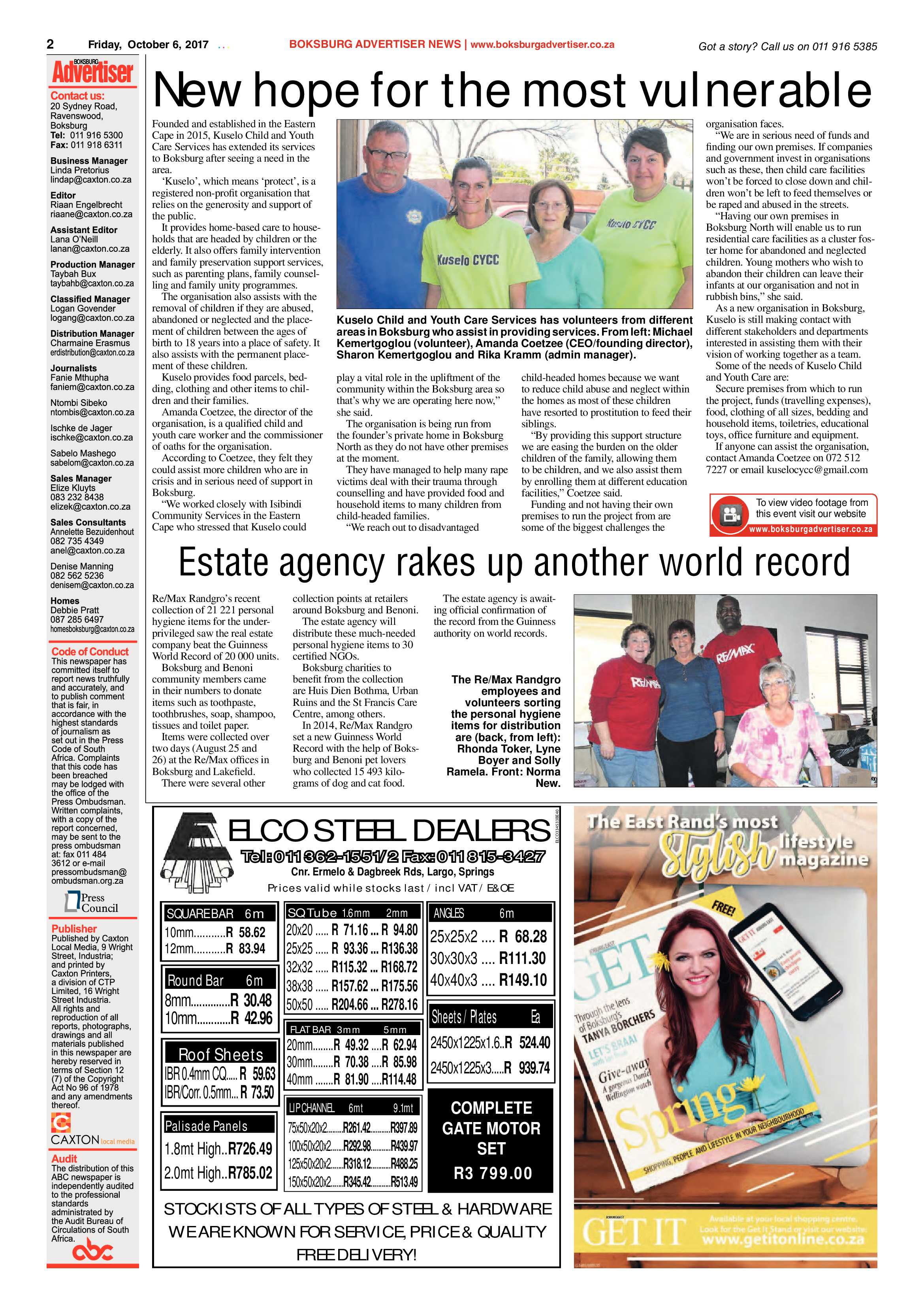 Boksburg Advertiser 03 October 2017 page 2