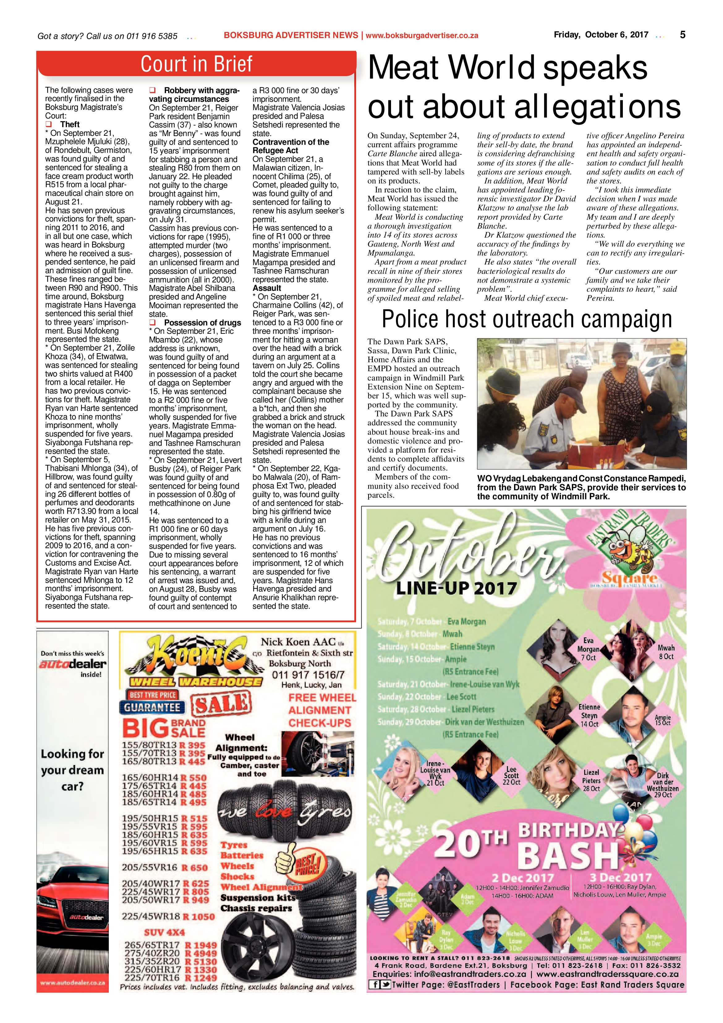 Boksburg Advertiser 03 October 2017 page 5
