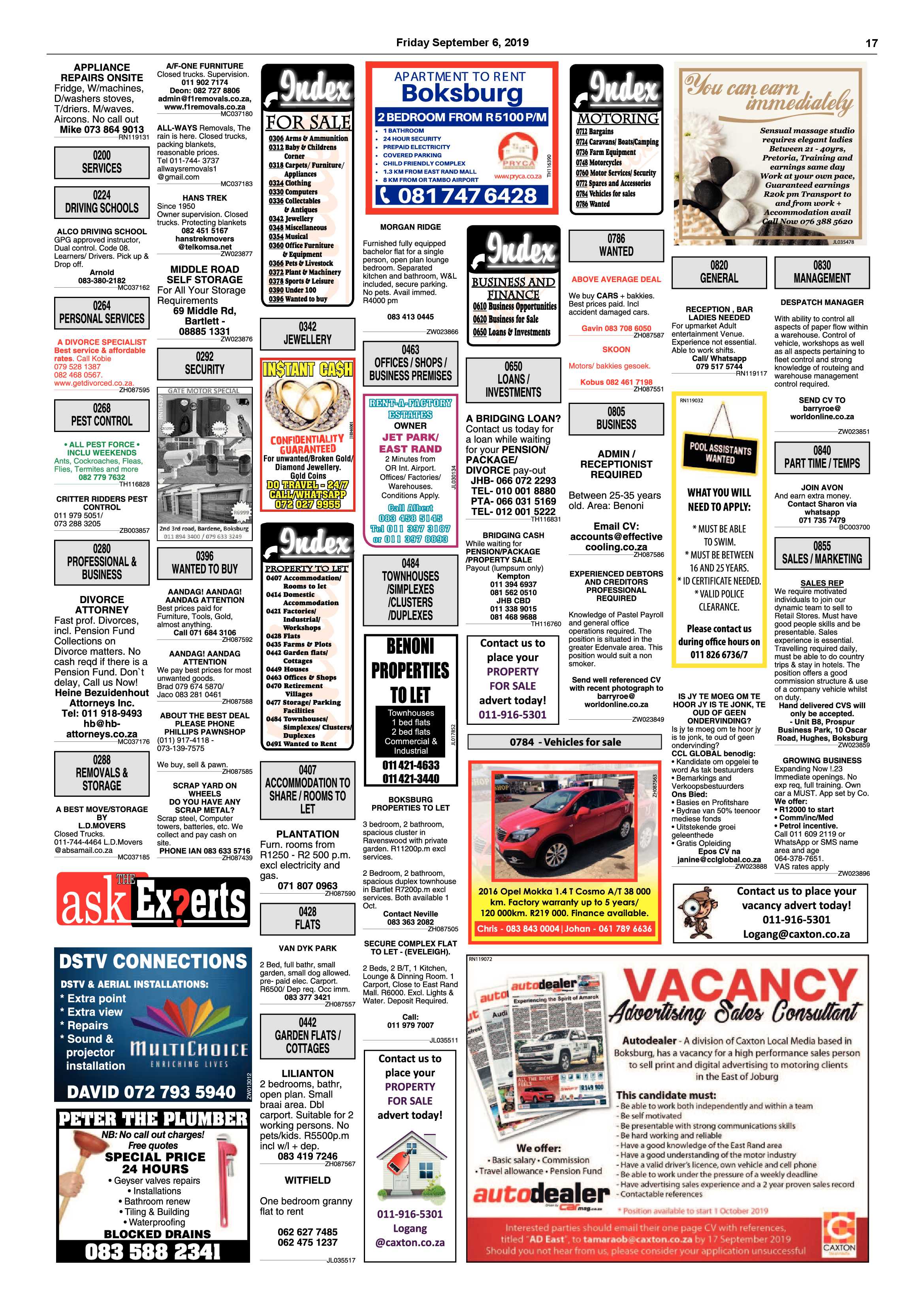 Boksburg Advertiser 03 September 2019 page 17
