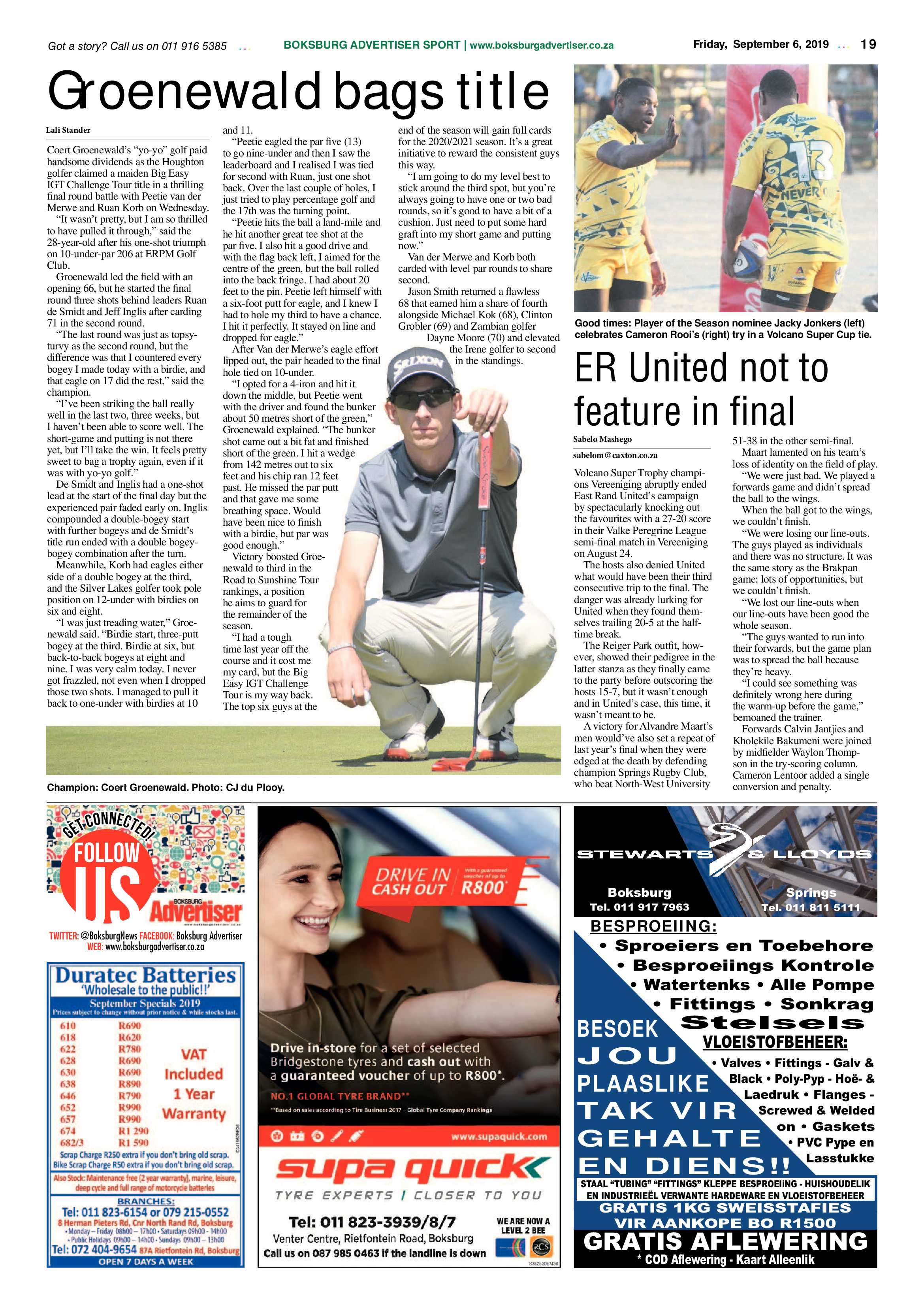 Boksburg Advertiser 03 September 2019 page 19