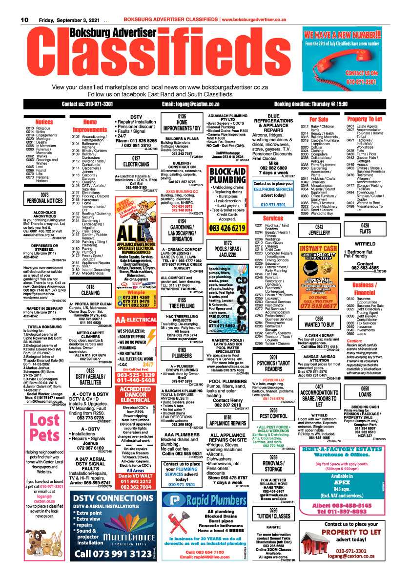 Boksburg Advertiser 03 September 2021 page 12