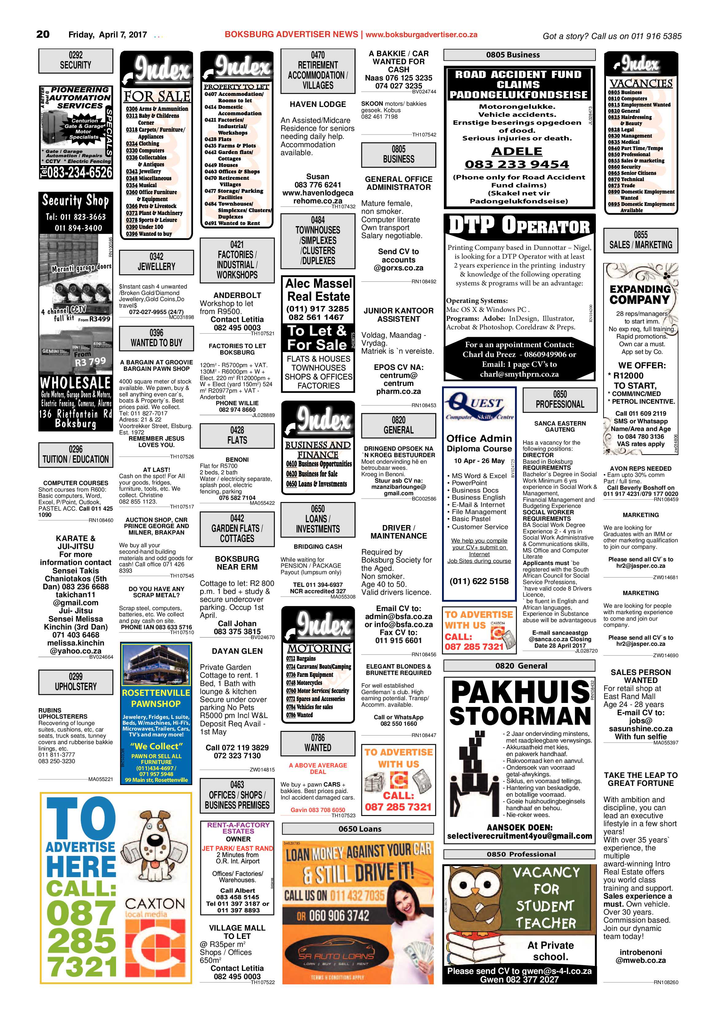 Boksburg Advertiser 04 April 2017 page 20