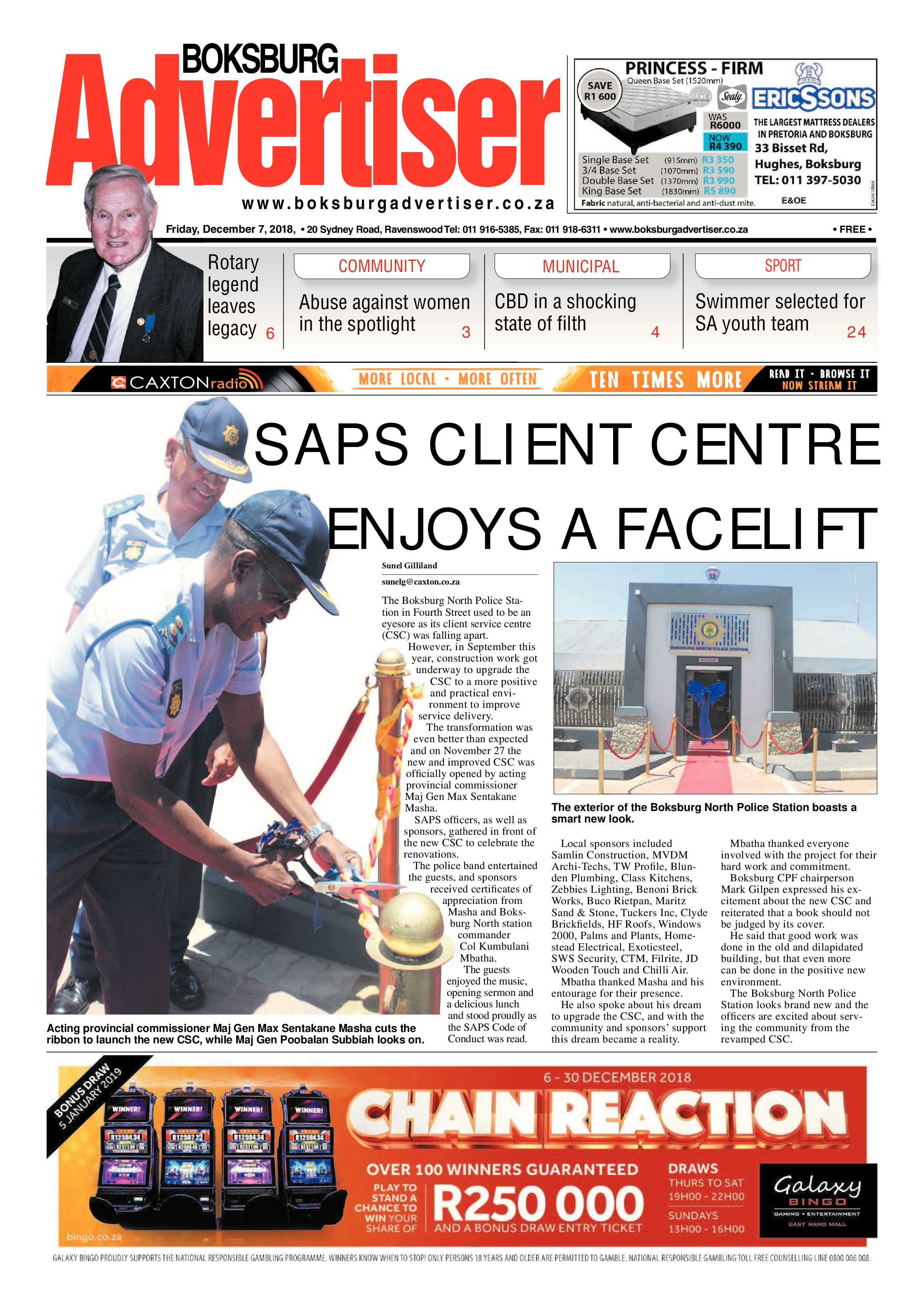 Boksburg Advertiser 04 December 2018 page 1