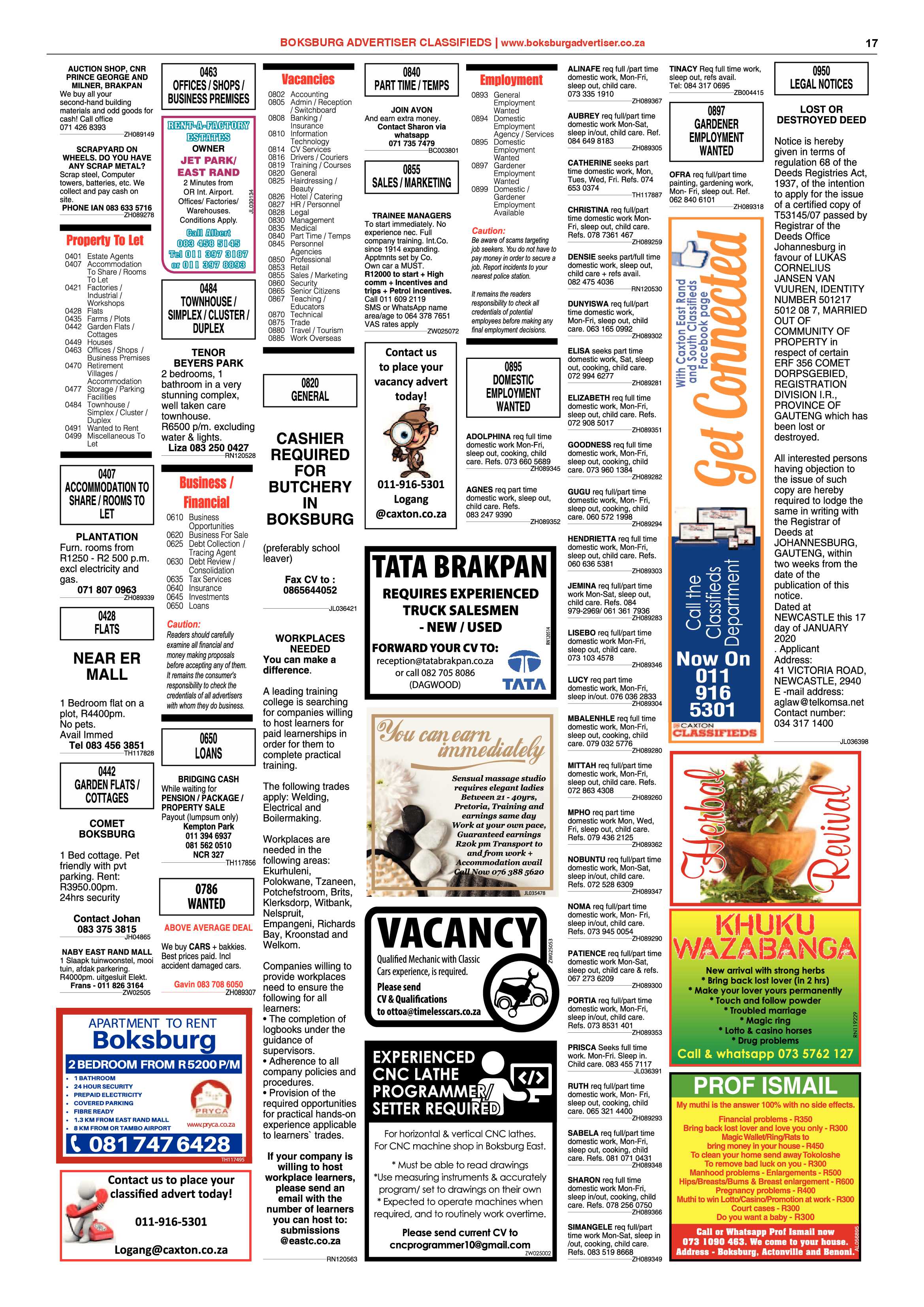 Boksburg Advertiser 04 February 2020 page 17