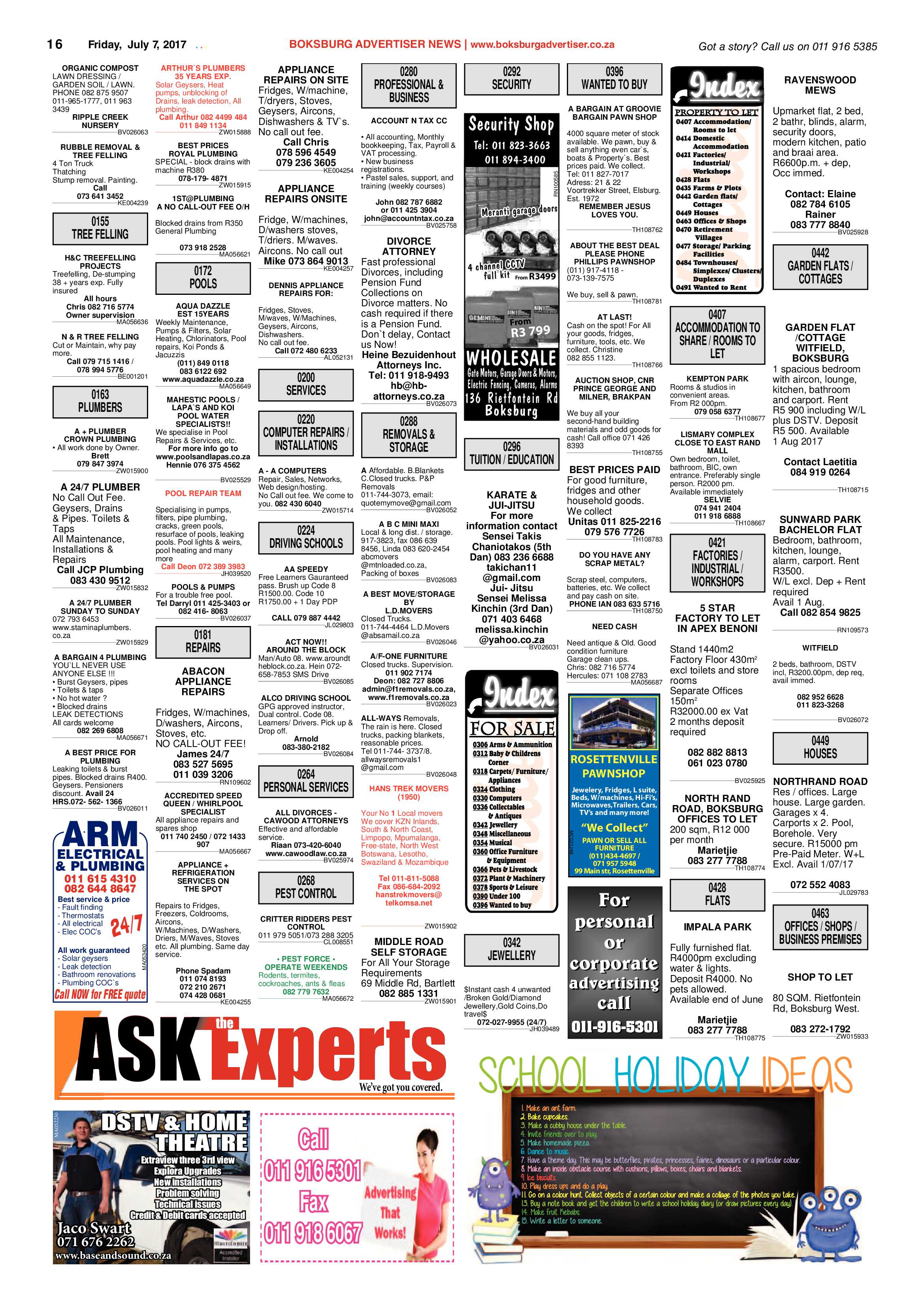 Boksburg Advertiser 04 July 2017 page 16
