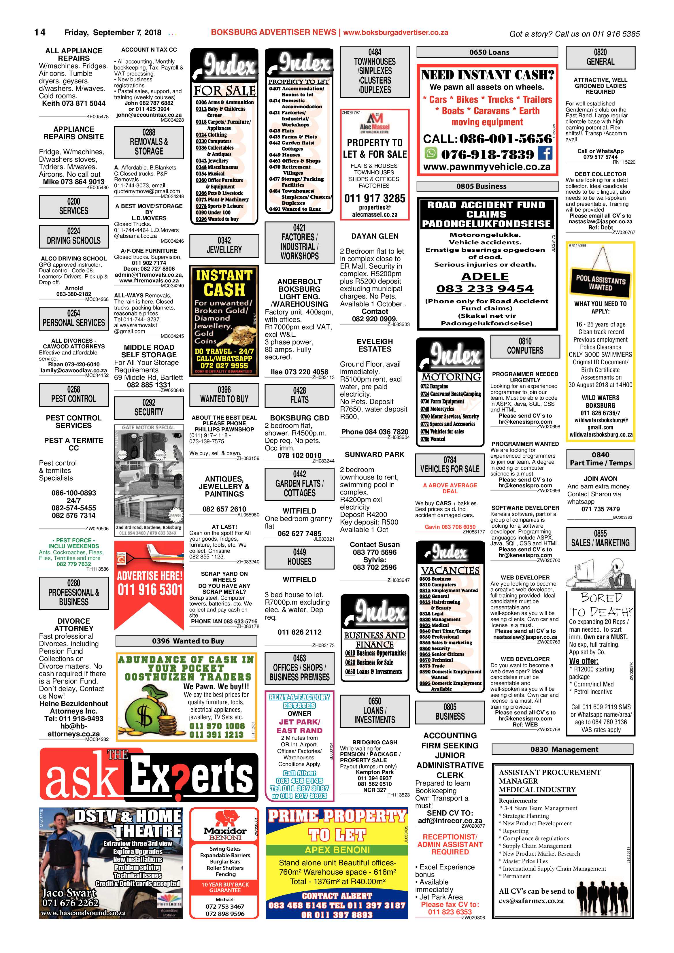 Boksburg Advertiser 04 September 2018 page 14
