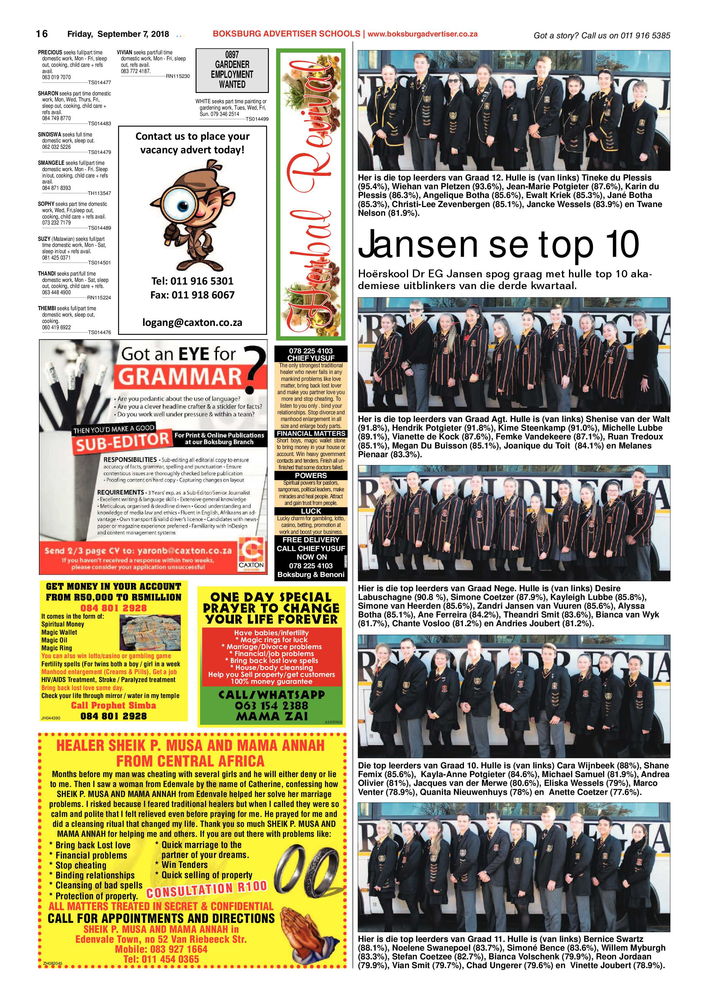 Boksburg Advertiser 04 September 2018 page 16