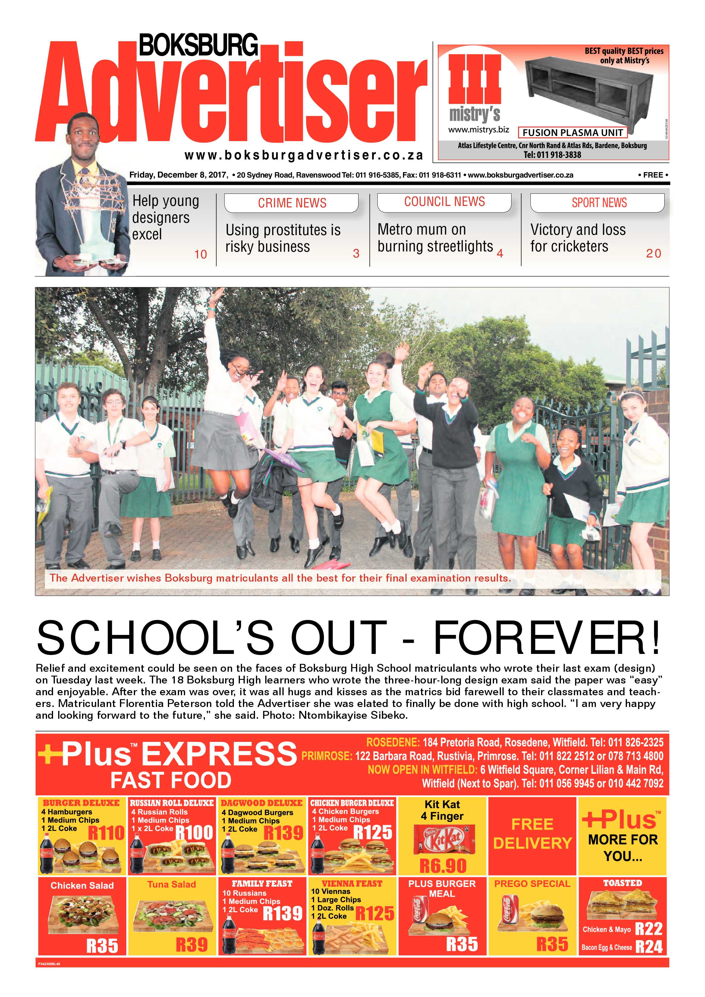 Boksburg Advertiser 05 December 2017 page 1